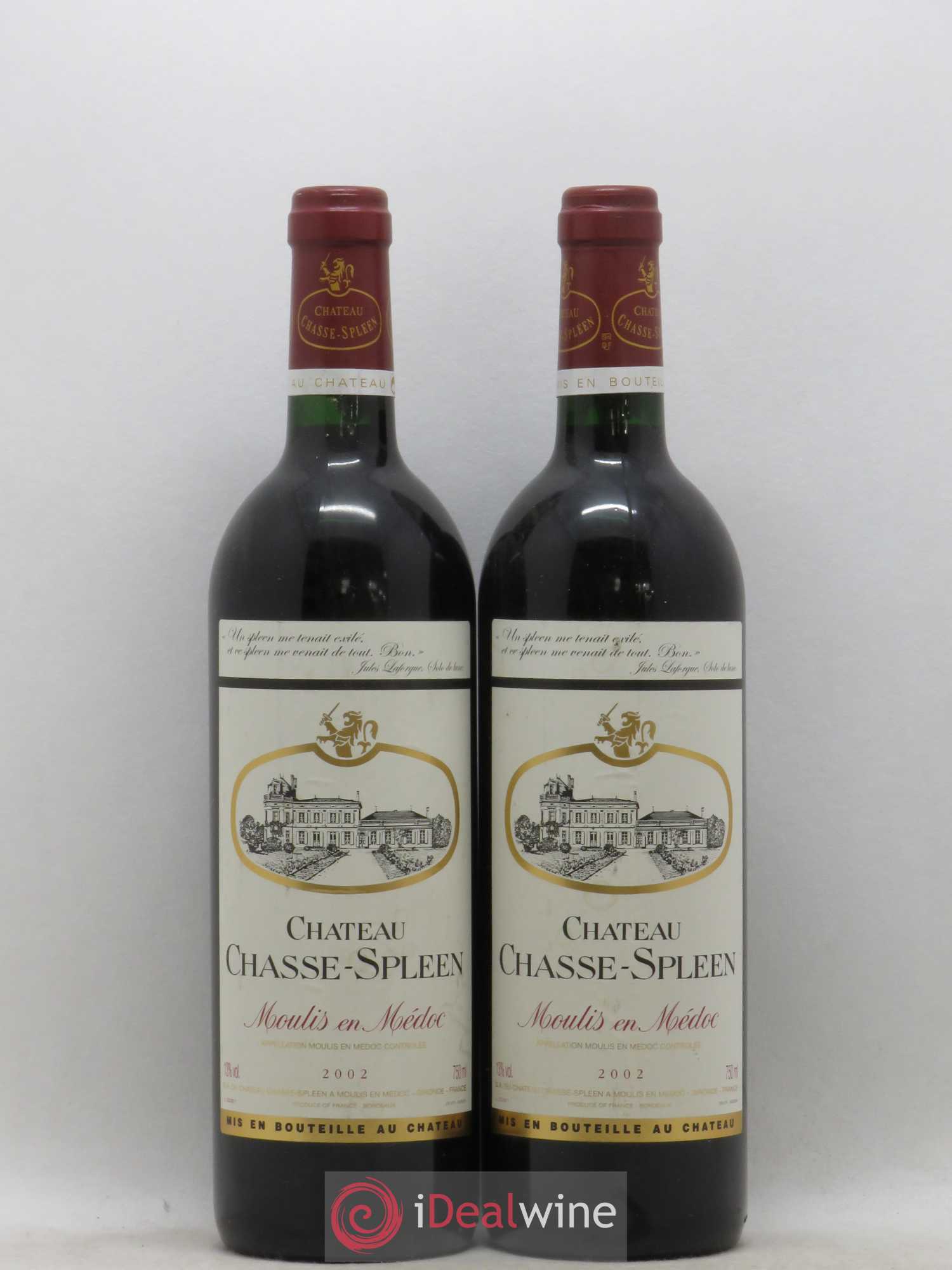 Château Chasse Spleen 2002 - Lot de 2 bouteilles - 0