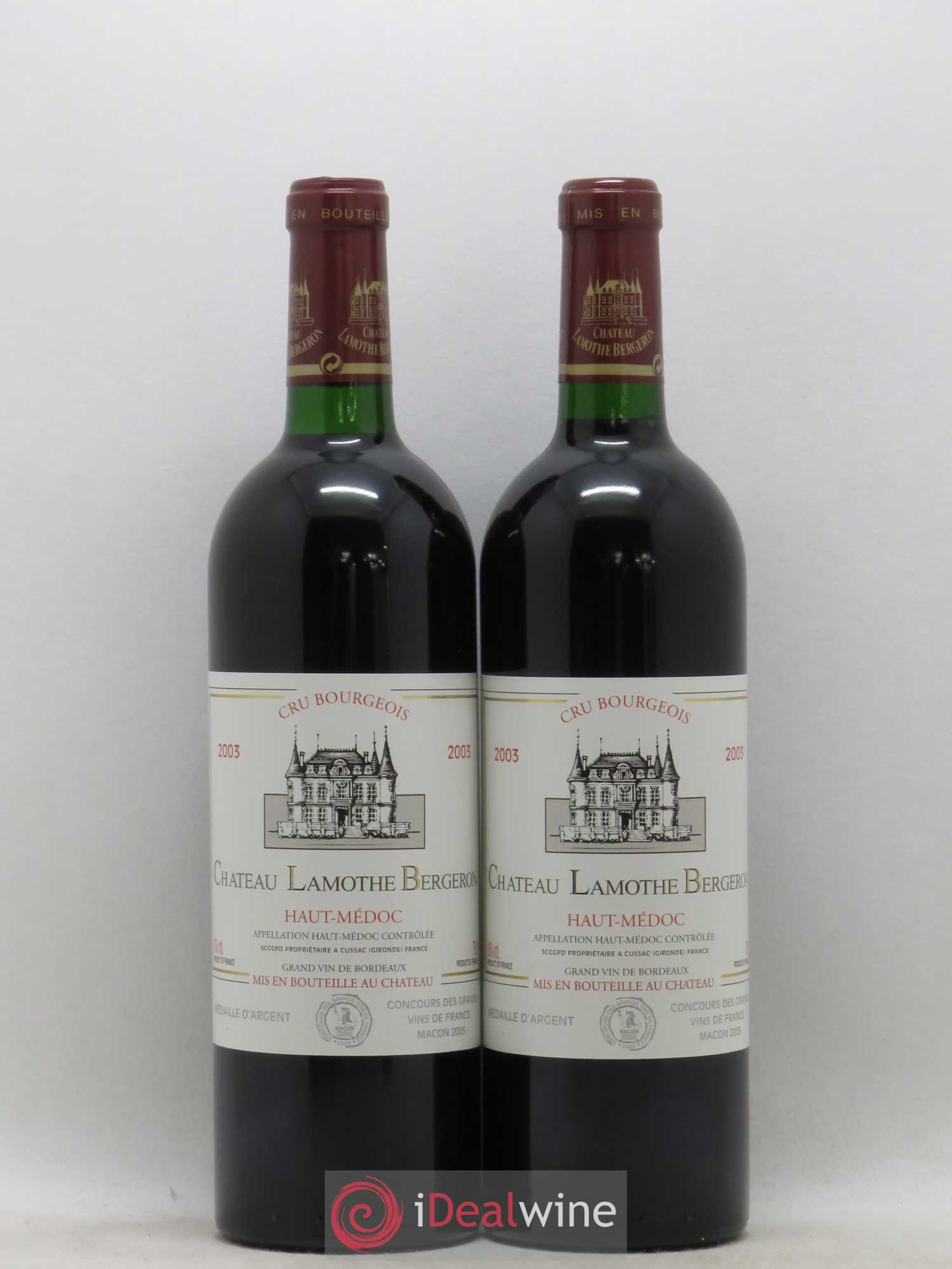 Château Lamothe Bergeron Cru Bourgeois 2003 - Lot de 2 bouteilles - 0