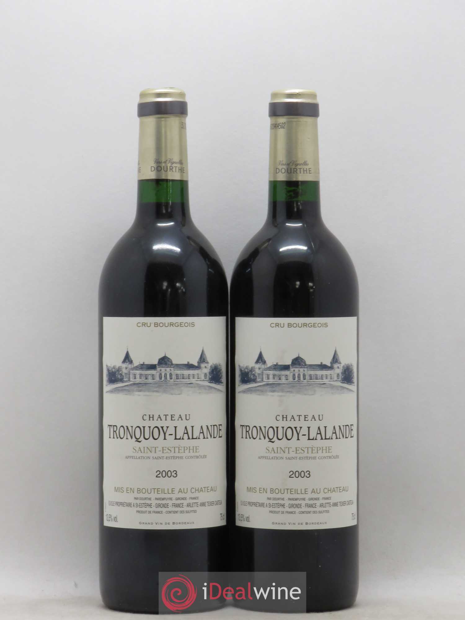 Château Tronquoy Lalande (sans prix de réserve) 2003 - Lot de 2 bouteilles - 0