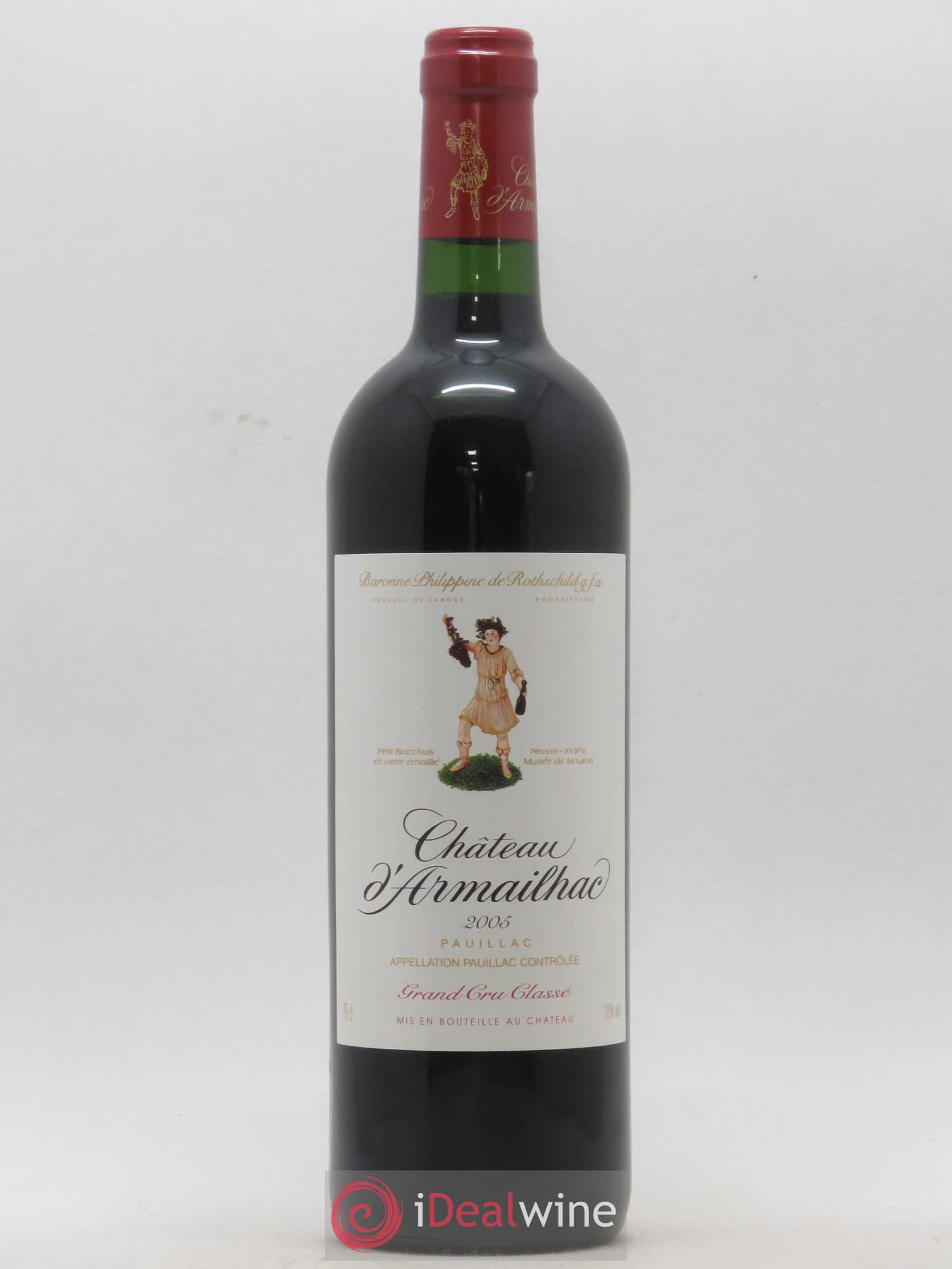 Château d' Armailhac - Mouton Baron(ne) Philippe 5ème Grand Cru Classé 2005 - Lot de 1 bouteille - 0