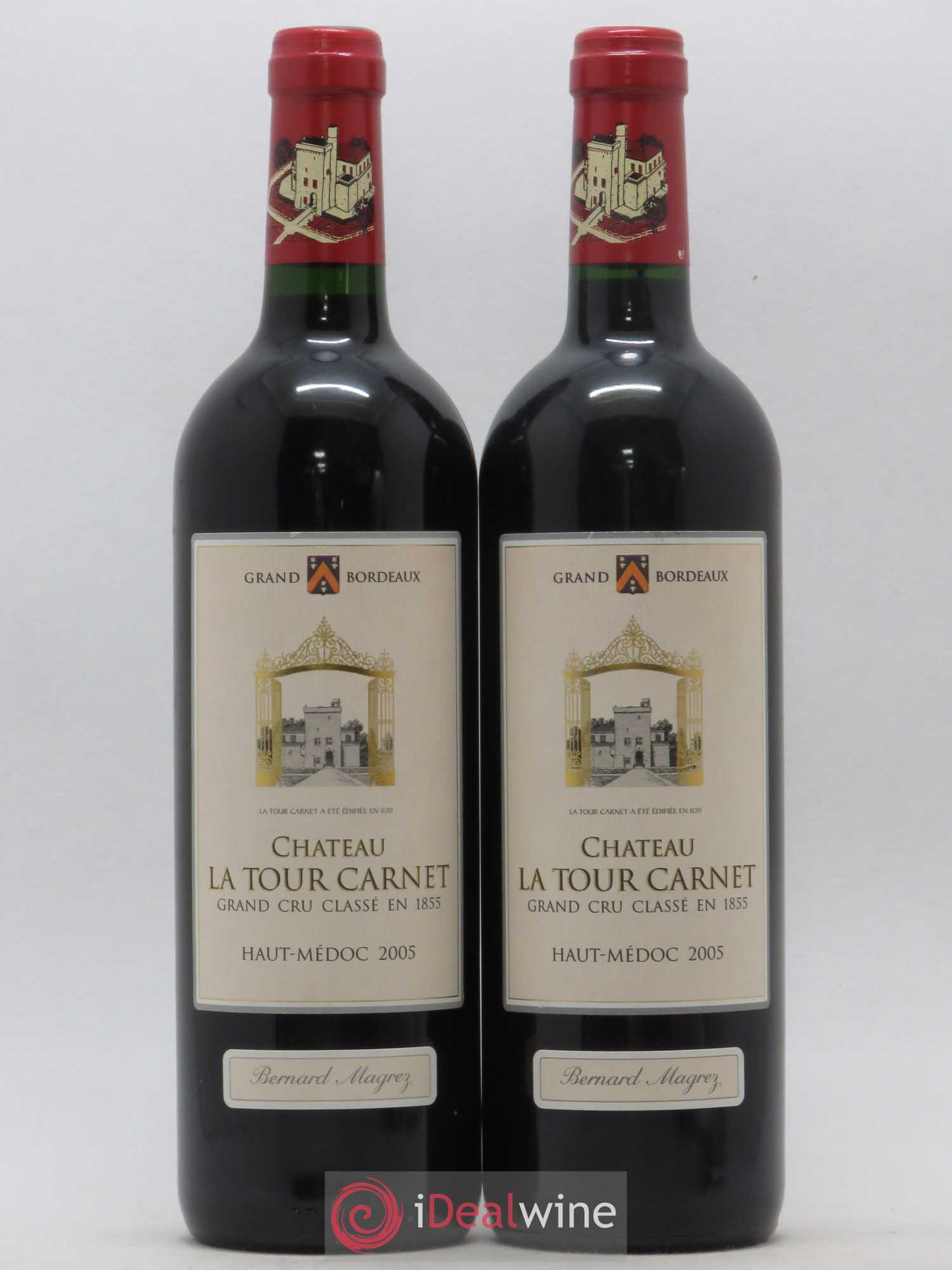 Château la Tour Carnet 4ème Grand Cru Classé 2005 - Lot de 2 bouteilles - 0