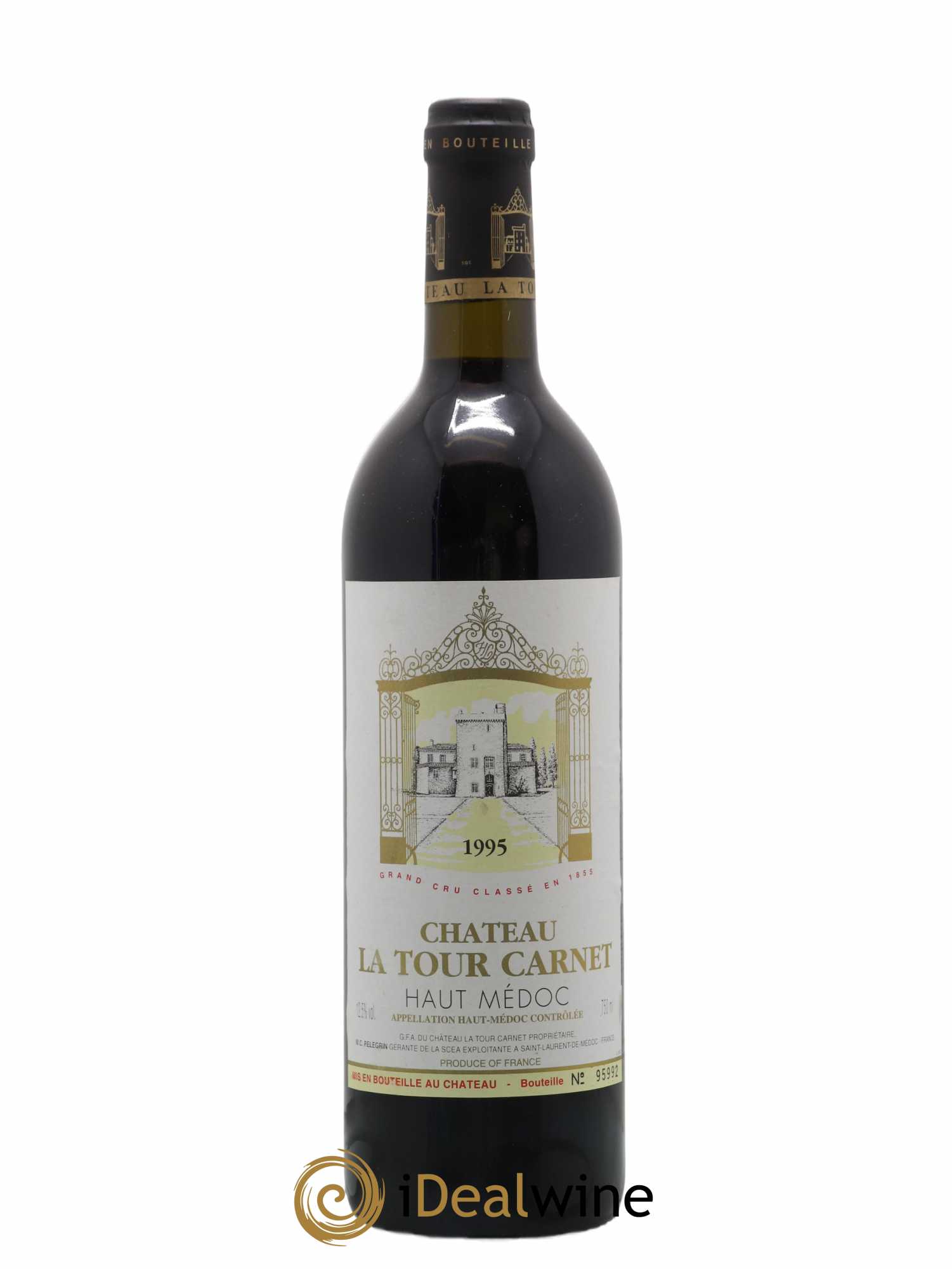 Château la Tour Carnet 4ème Grand Cru Classé 1995 - Lot de 1 bouteille - 0