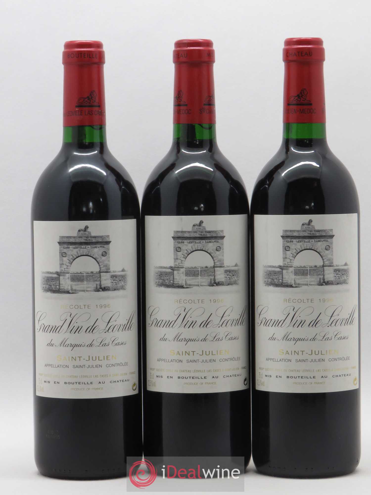 Château Léoville Las Cases 2ème Grand Cru Classé 1996 - Lot de 3 bouteilles - 0