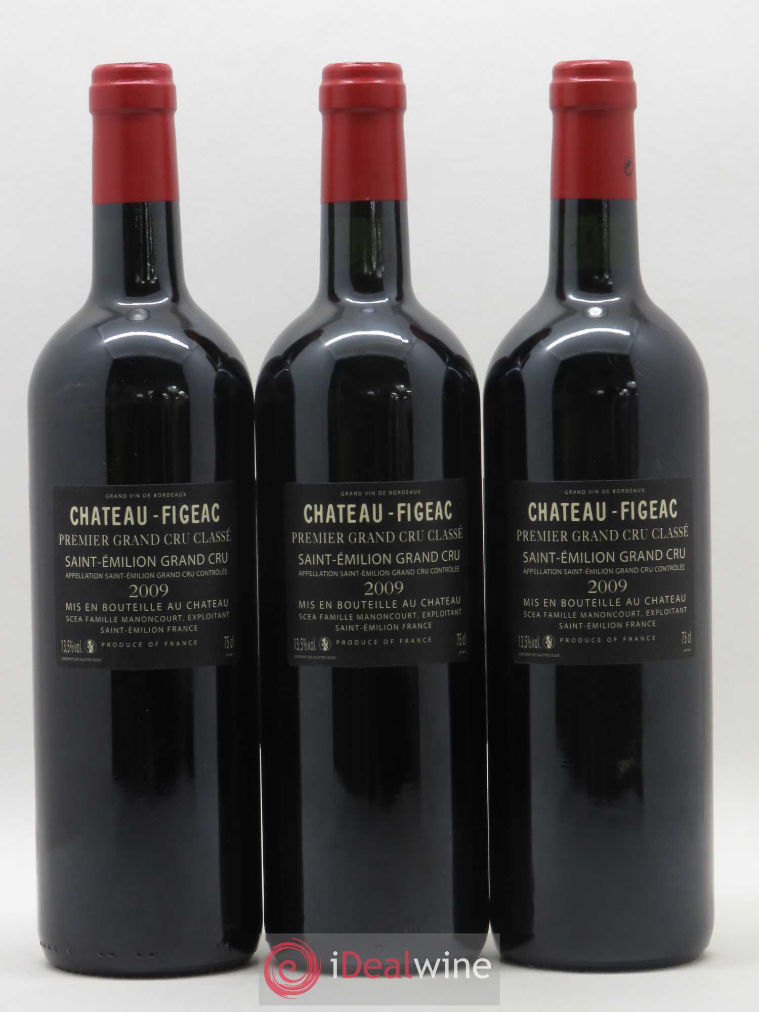 Château Figeac 1er Grand Cru Classé A 2009 - Lot de 3 bouteilles - 1
