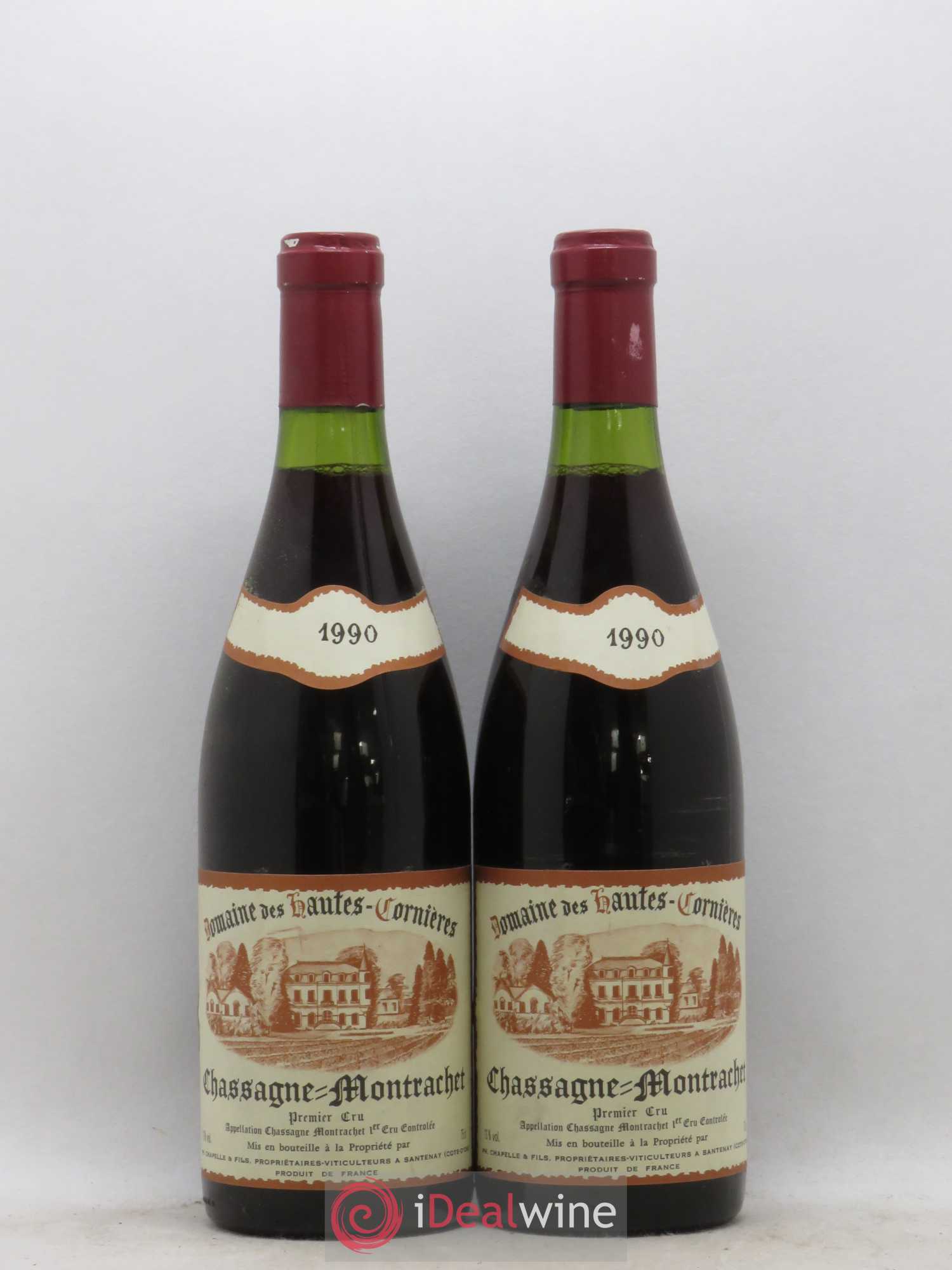 Chassagne-Montrachet 1er Cru Domaine des Hautes Cornieres La Chapelle 1990 - Lotto di 2 bottiglie - 0