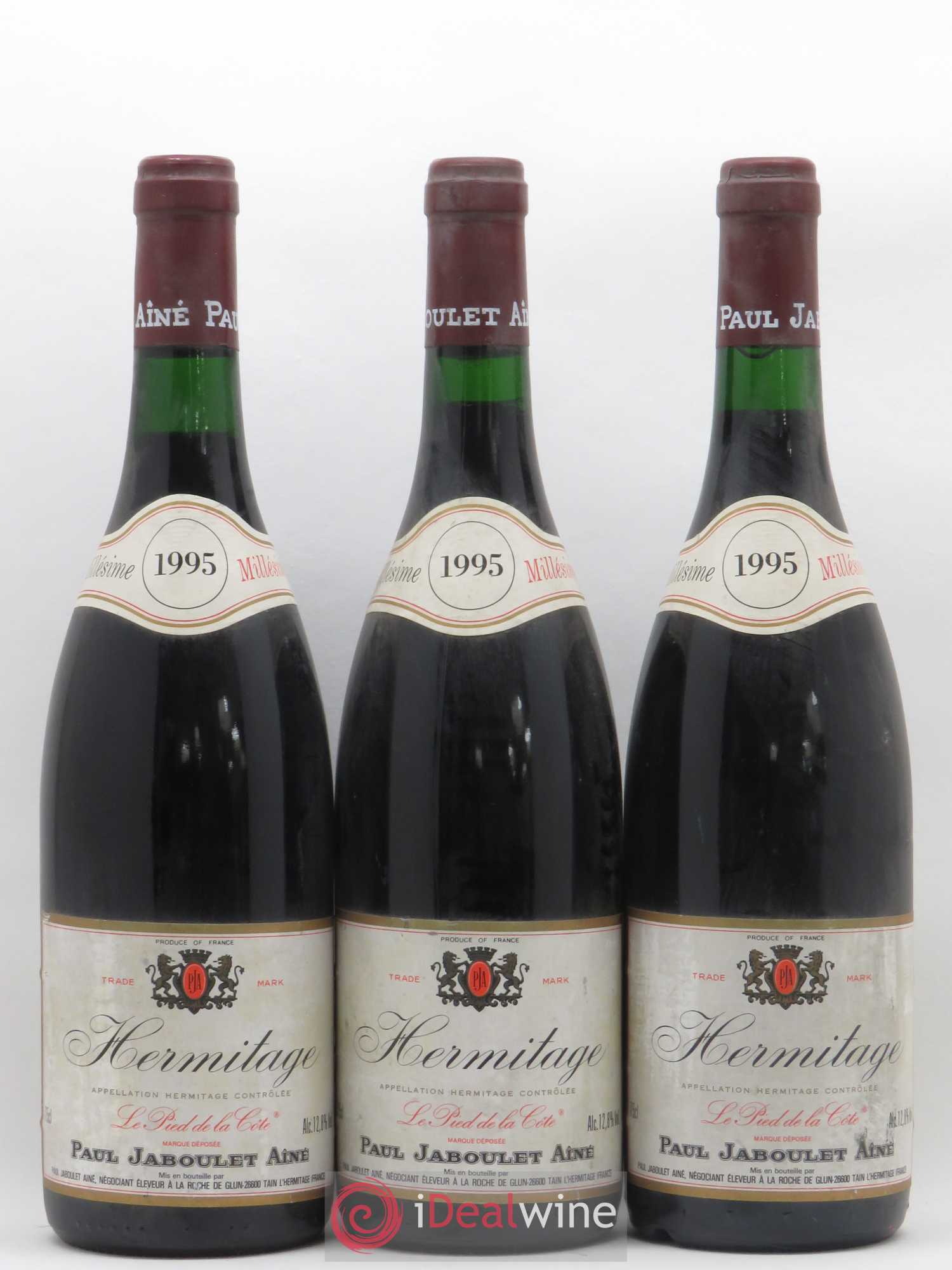 Hermitage Le Pied de la Côte Paul Jaboulet Ainé 1995 - Lot de 3 bouteilles - 0