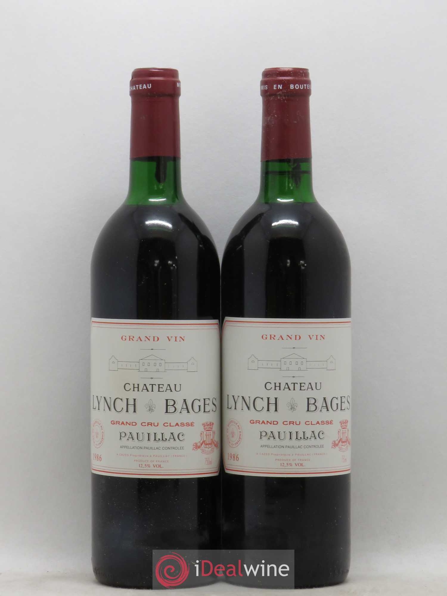Château Lynch Bages 5ème Grand Cru Classé 1986 - Lot de 2 bouteilles - 0