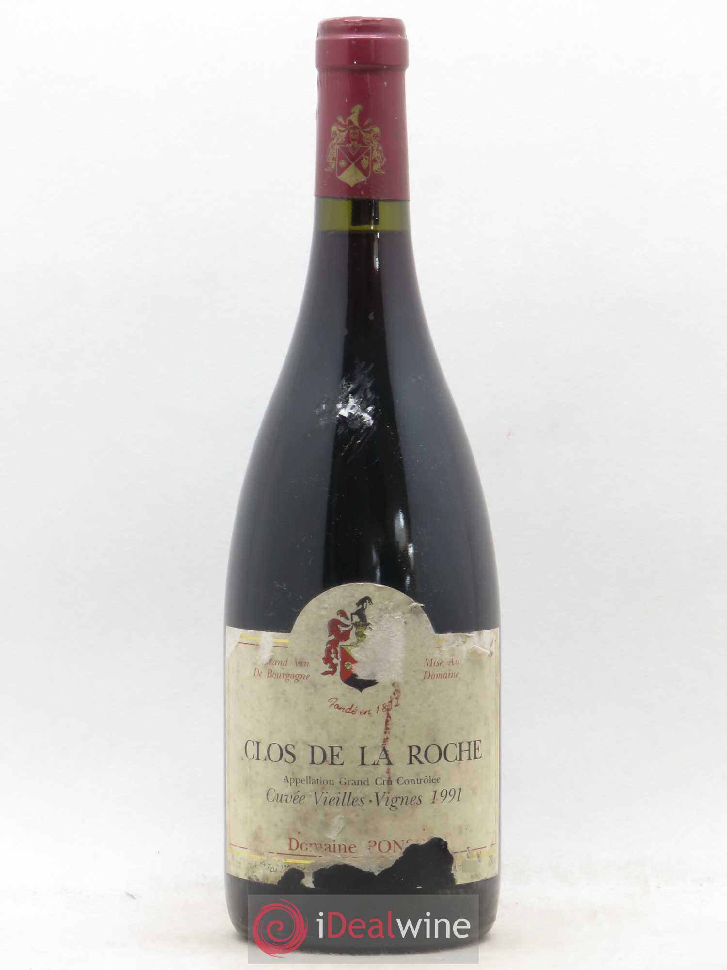 Clos de la Roche Grand Cru Vieilles Vignes Ponsot (Domaine) 1991 - Lot de 1 bouteille - 0