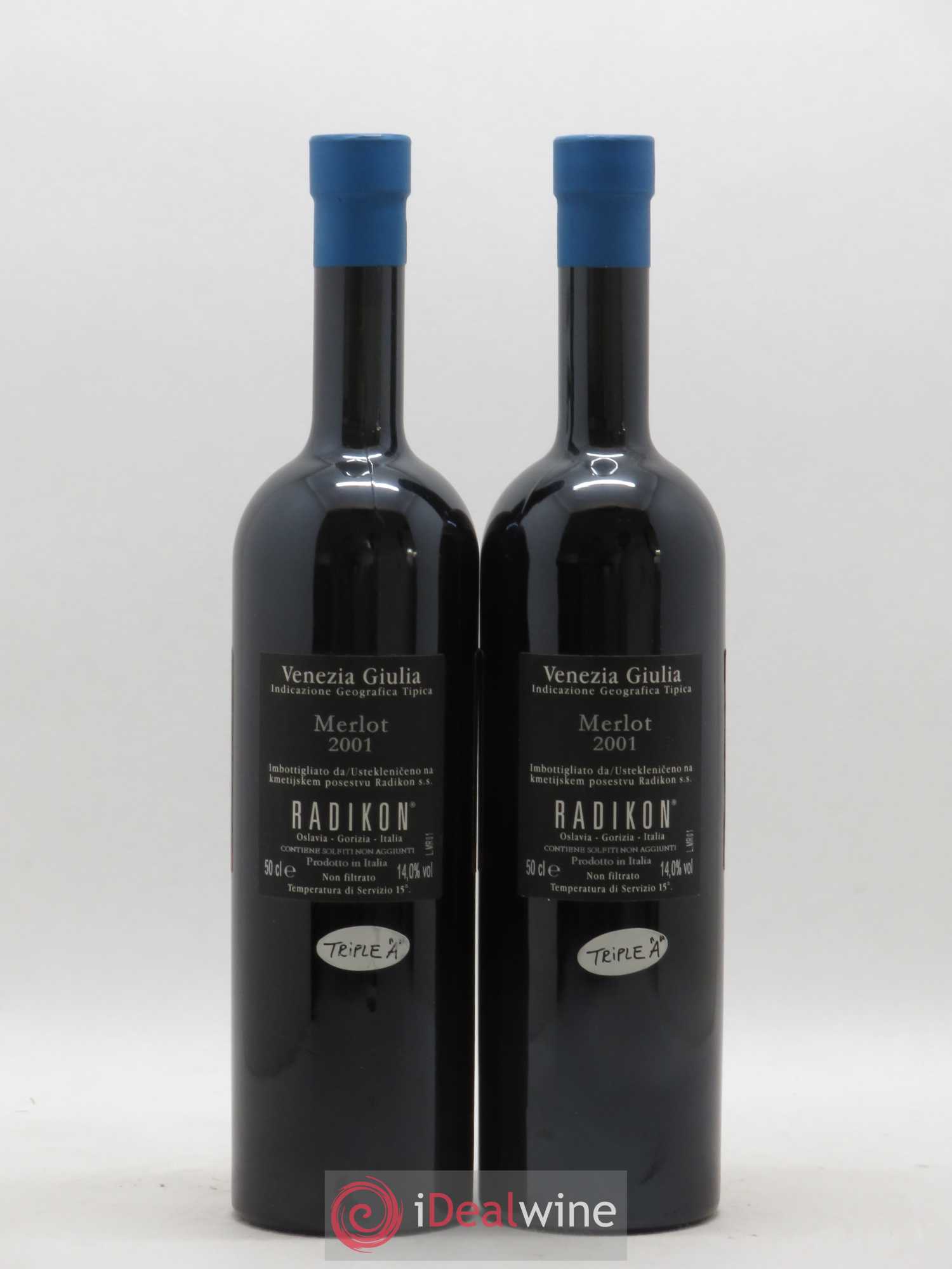 IGT Venezia Giulia Merlot Radikon 50cl 2001 - Lot de 2 bouteilles - 1