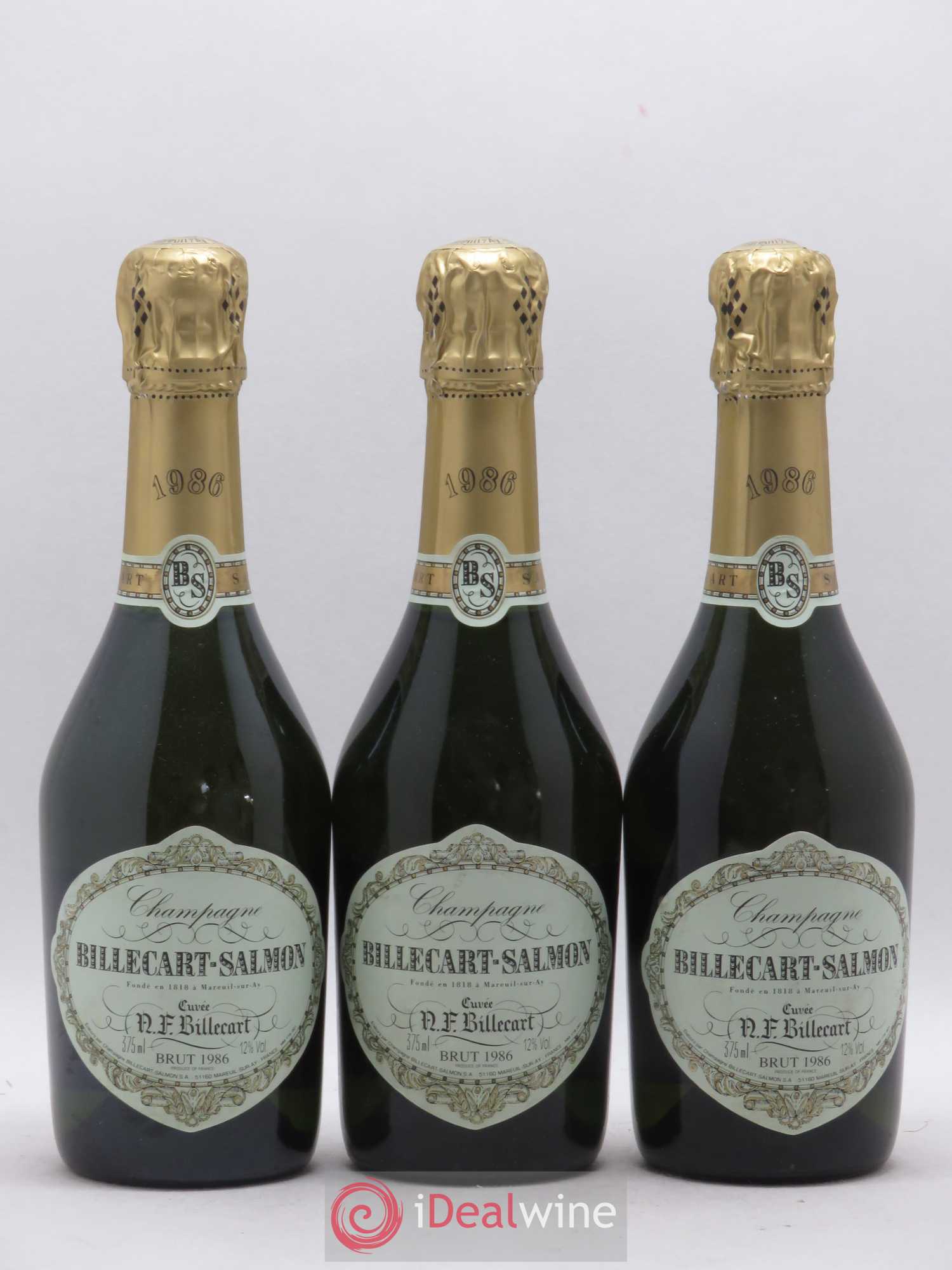 Brut Nicolas François Billecart Billecart-Salmon 1986 - Lot de 3 demi bouteilles - 0
