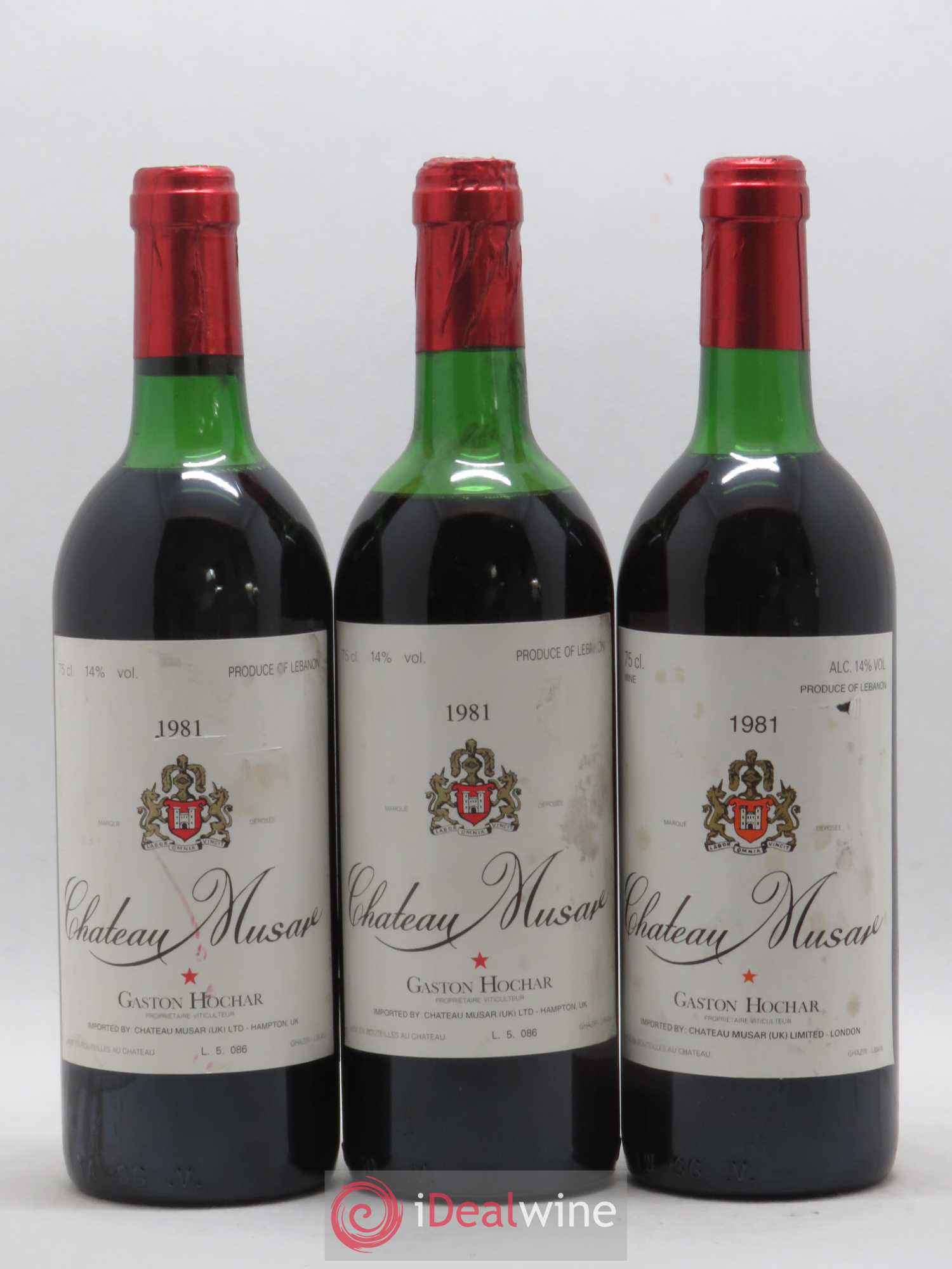 Château Musar Serge Hochar 1981 - Lot de 3 bouteilles - 0