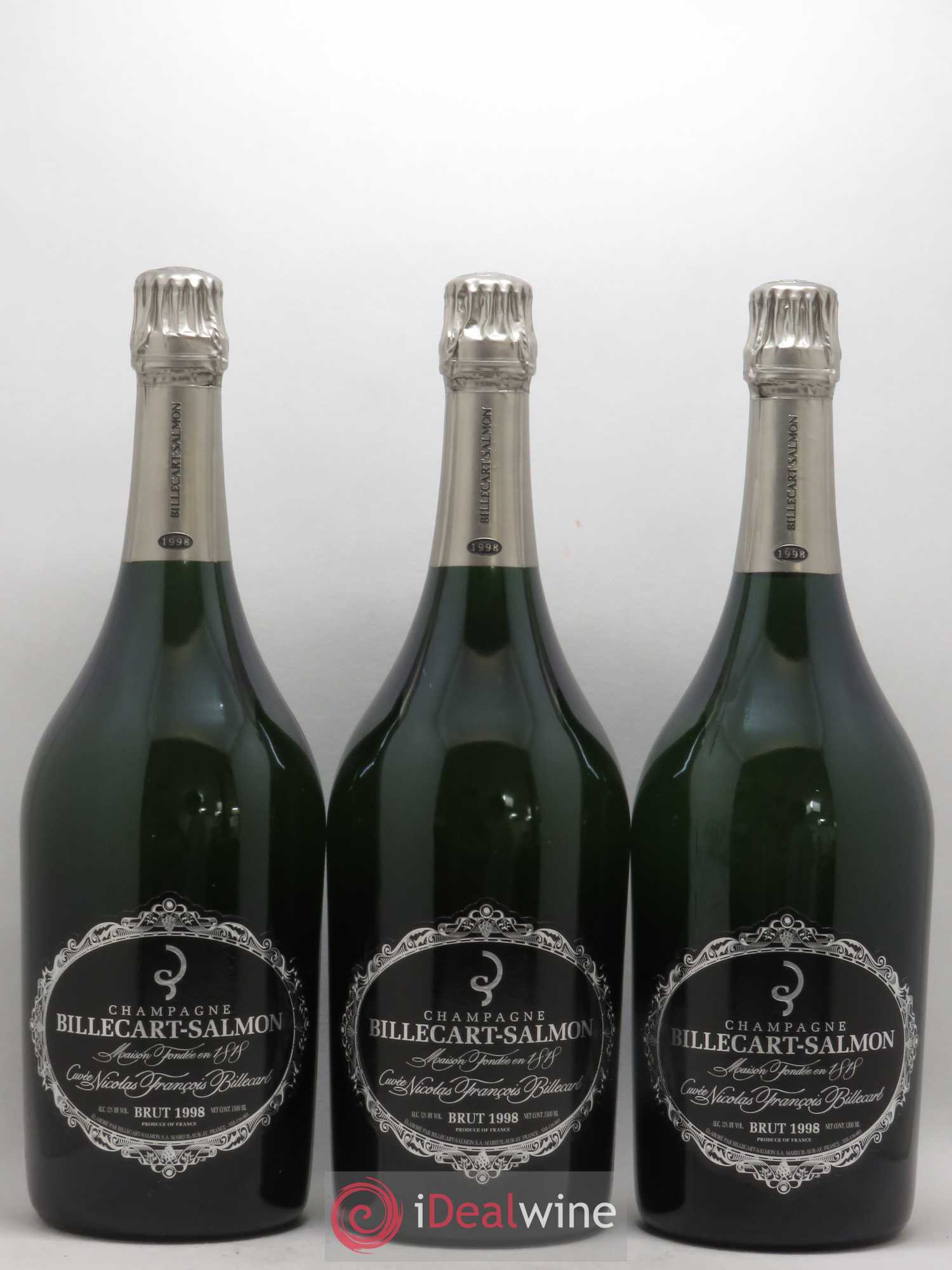 Brut Nicolas François Billecart Billecart-Salmon 1998 - Lot de 3 magnums - 0