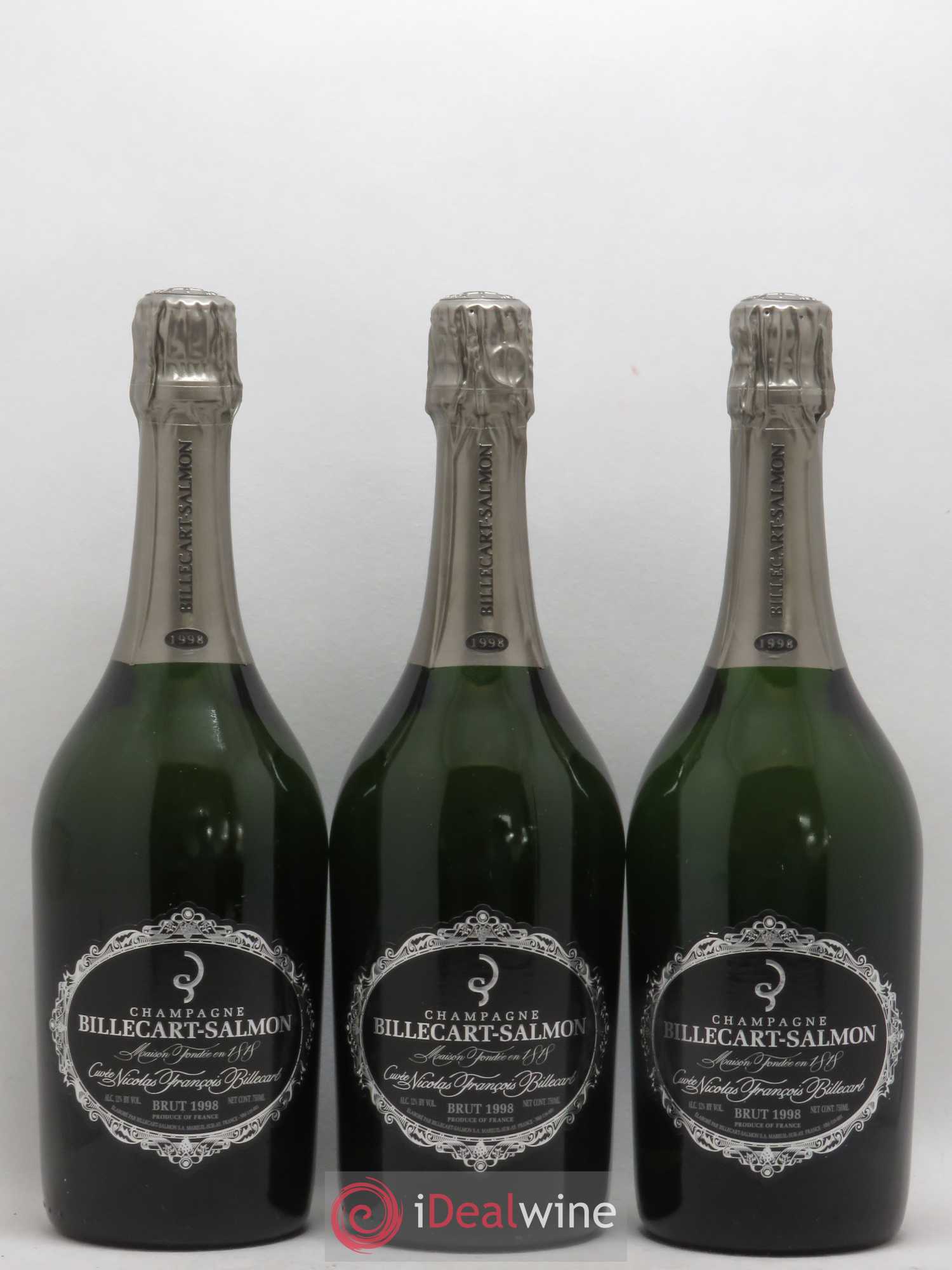 Brut Nicolas François Billecart Billecart-Salmon 1998 - Lot de 3 bouteilles - 0