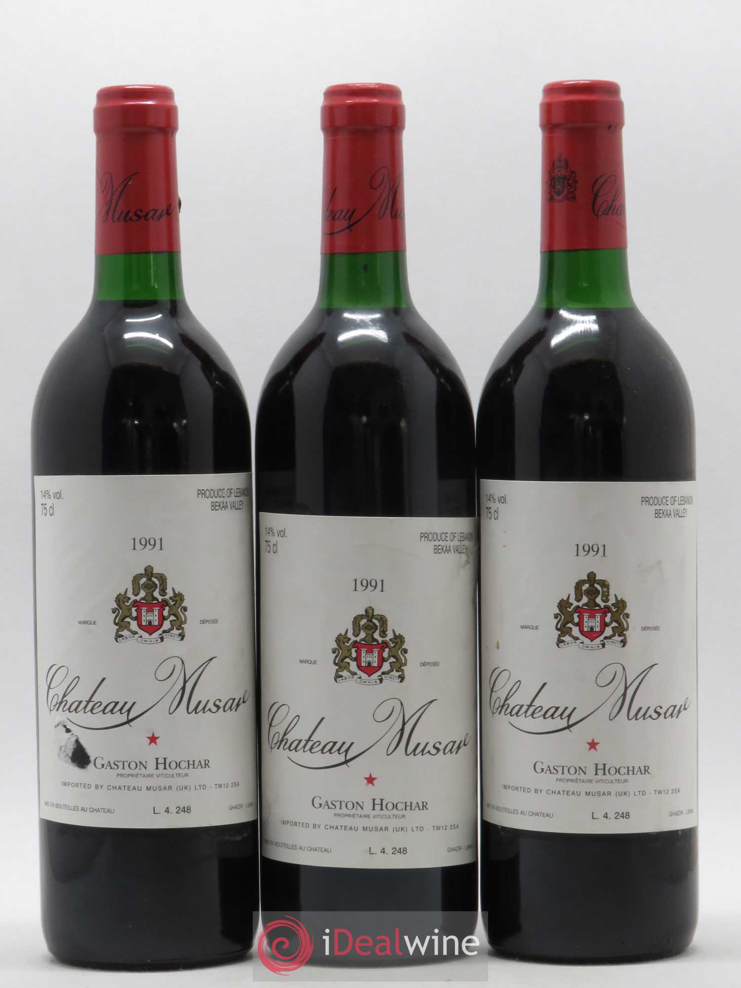 Château Musar Serge Hochar 1991 - Lot de 3 bouteilles - 0
