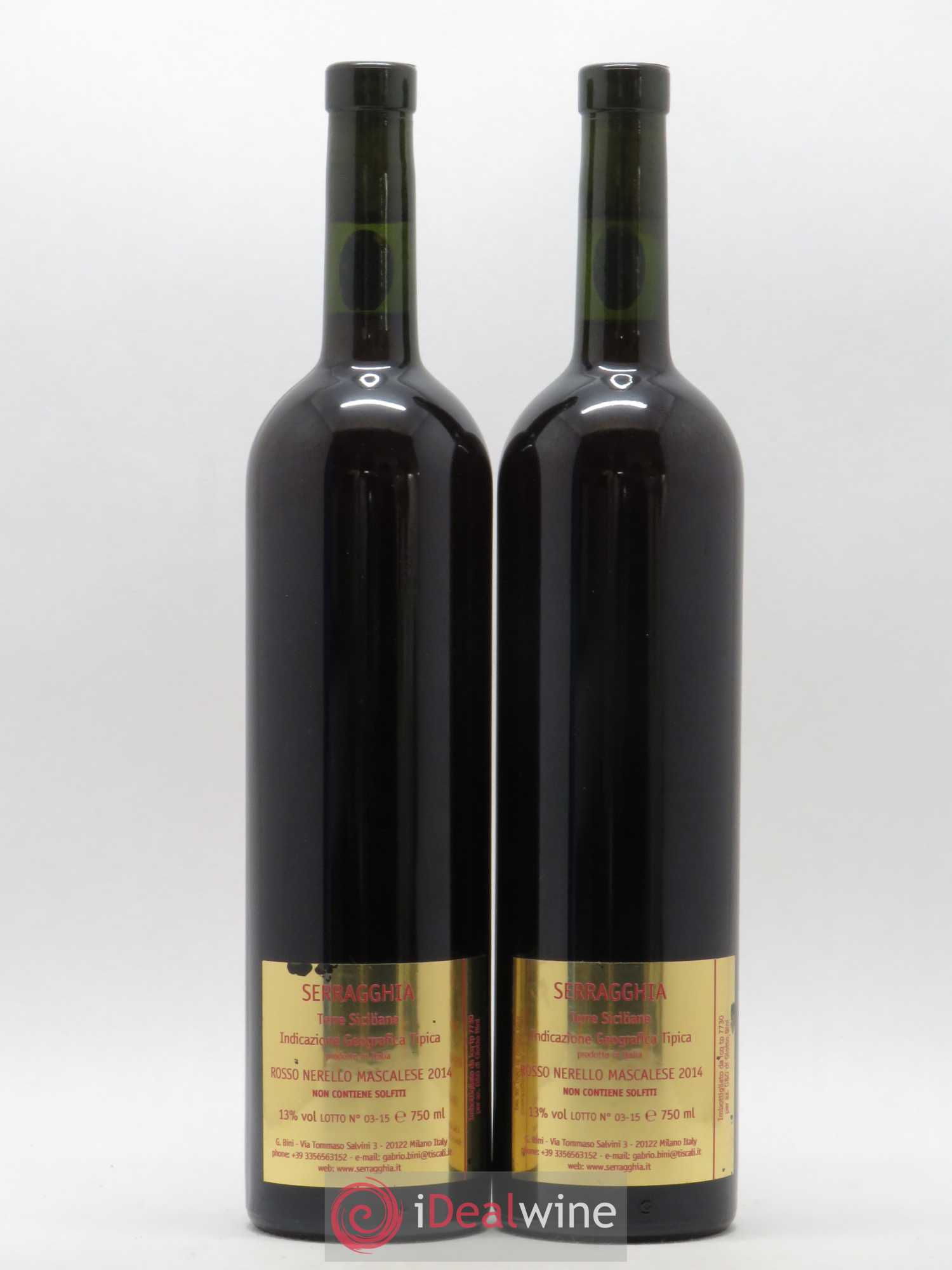 Italie IGT Terre Siciliane Serragghia Nerello Mascarello Giotto Bini 2014 - Posten von 2 Flaschen - 1