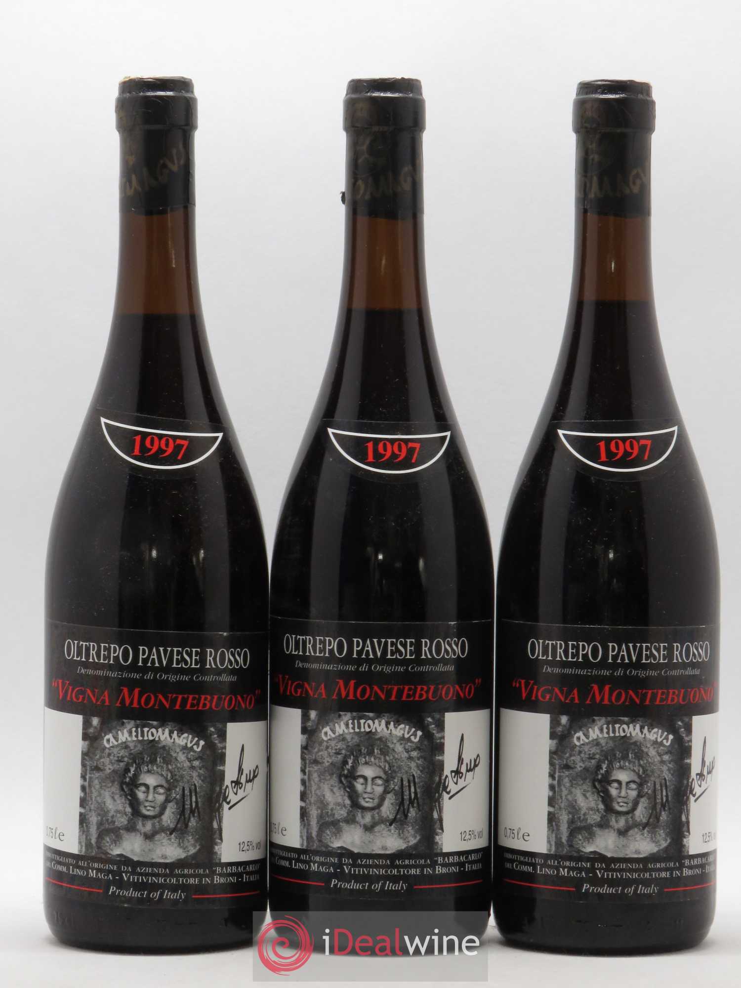 Italie Oltrepo Pavese Rosso Lino Maga Montebuono 1997 - Posten von 3 Flaschen - 0