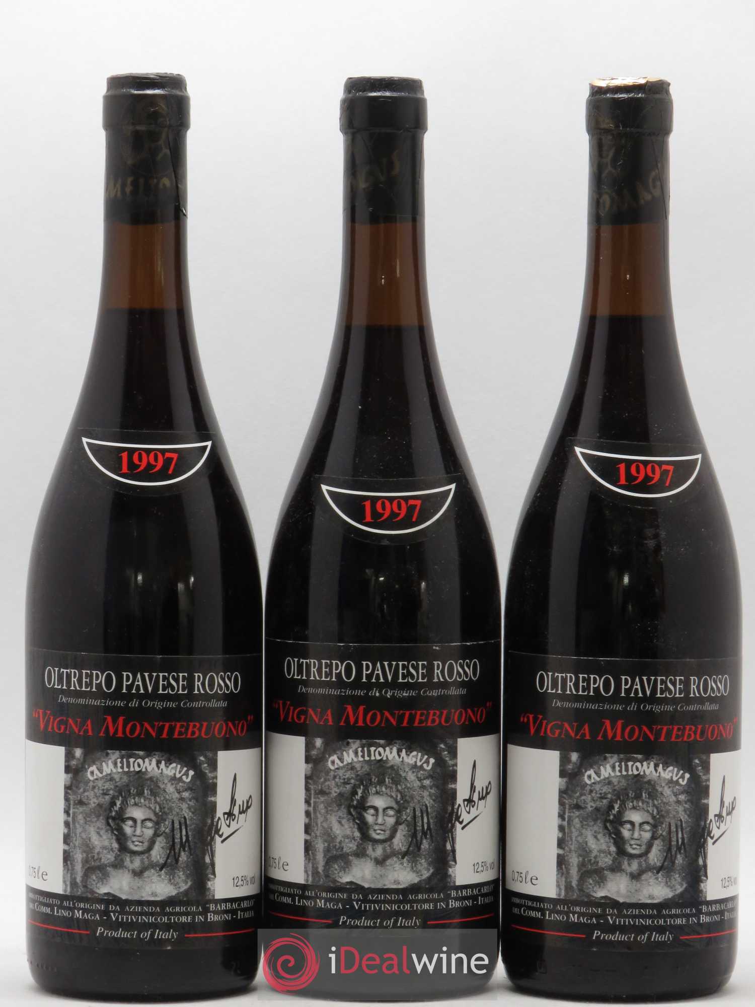 Italie Oltrepo Pavese Rosso Lino Maga Montebuono 1997 - Posten von 3 Flaschen - 0
