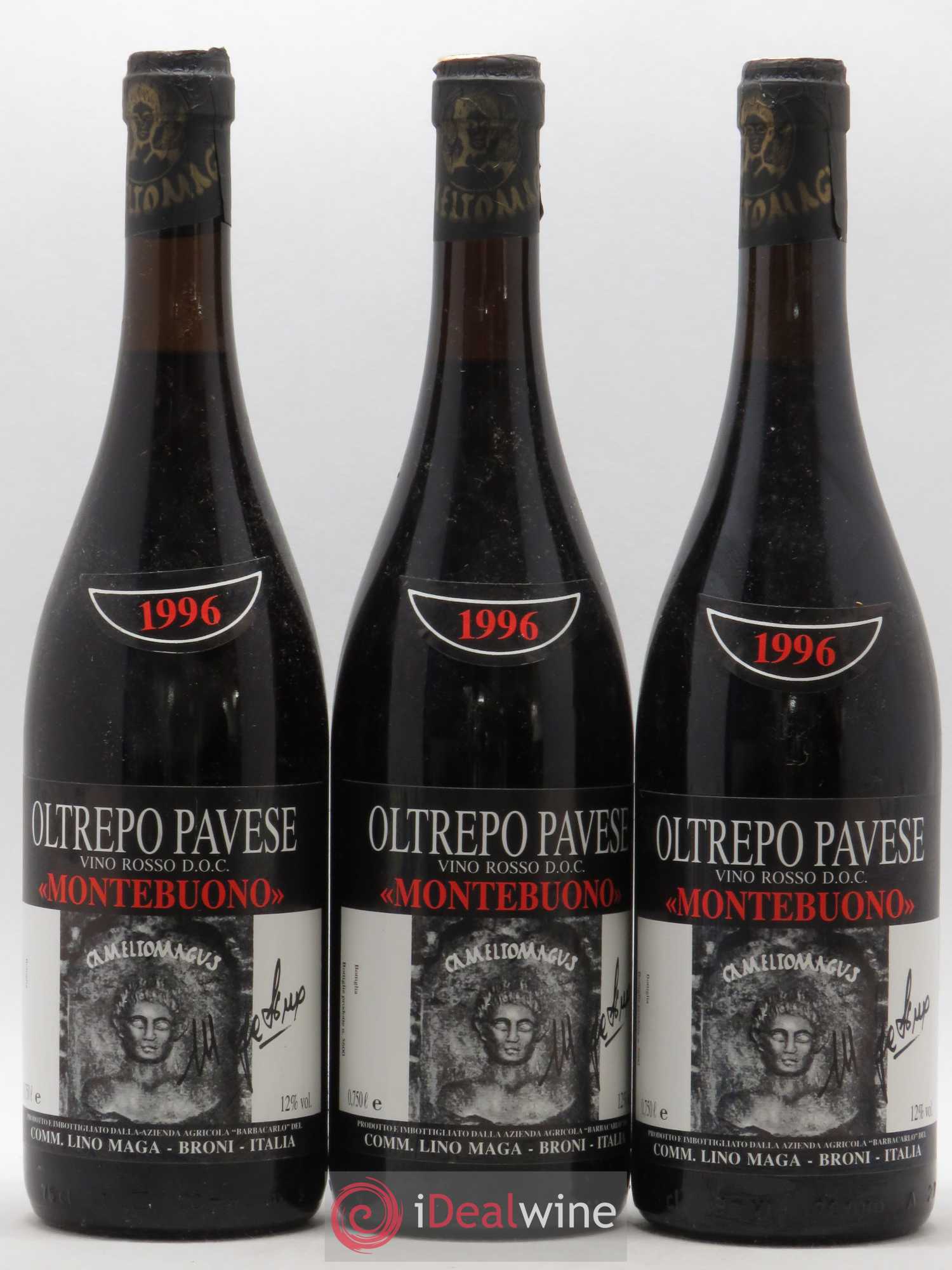 Italie Oltrepo Pavese Rosso Lino Maga Montebuono 1996 - Posten von 3 Flaschen - 0