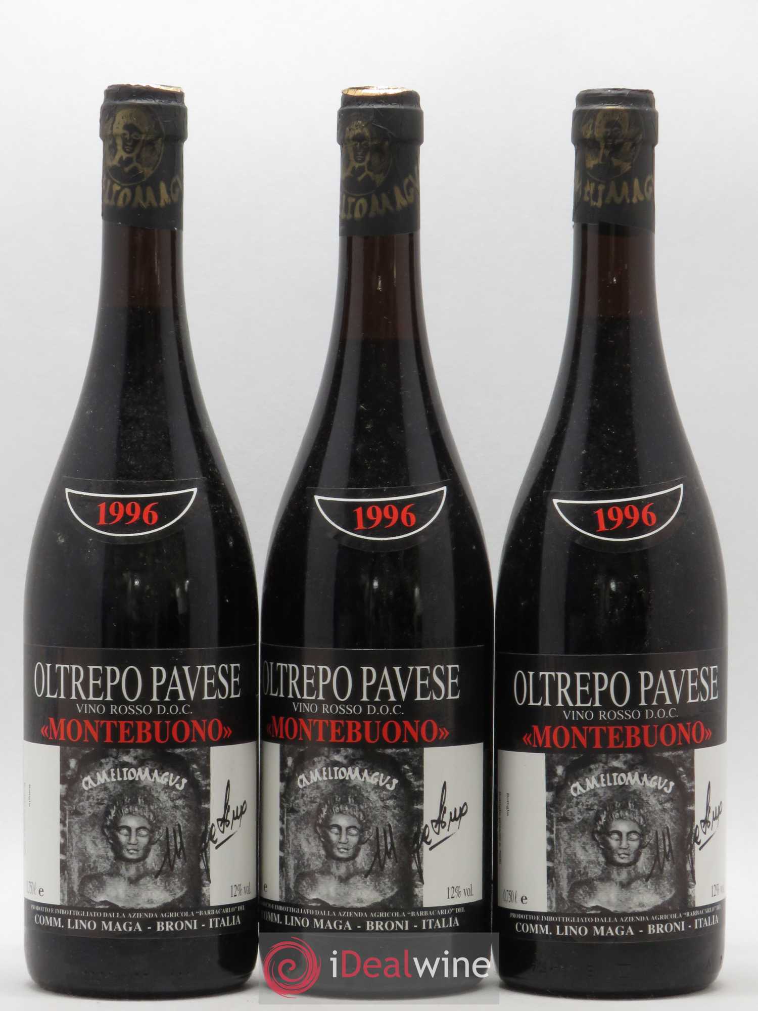 Italie Oltrepo Pavese Rosso Lino Maga Montebuono 1996 - Posten von 3 Flaschen - 0