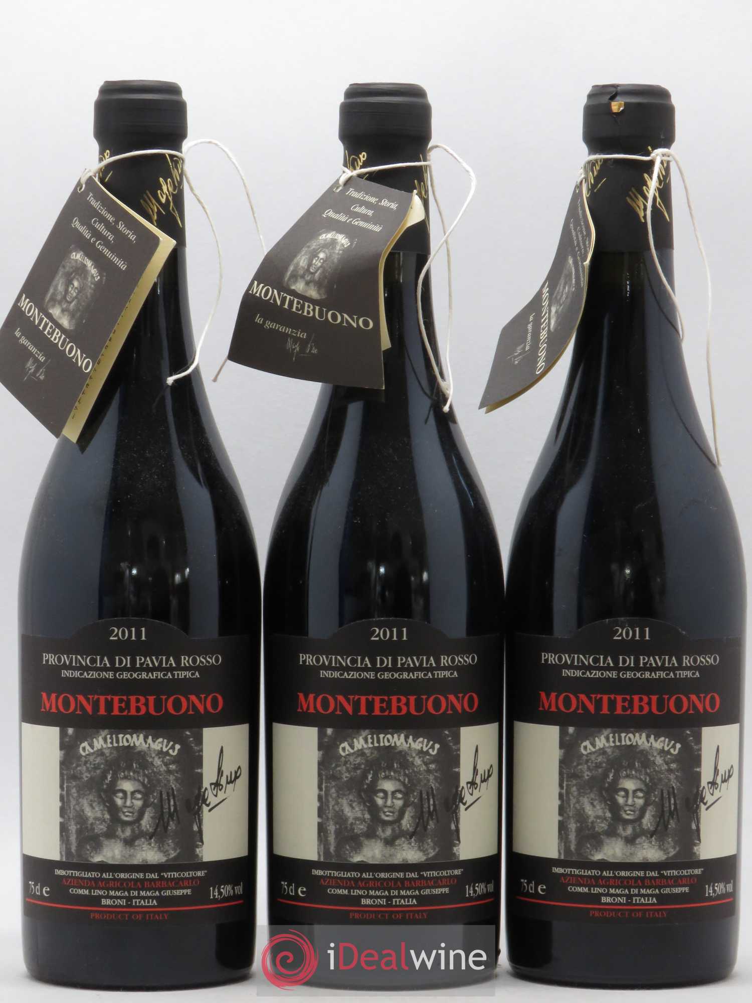 Italie Provincia di Pavia Rosso Lino Maga Montebuono 2011 - Posten von 3 Flaschen - 0