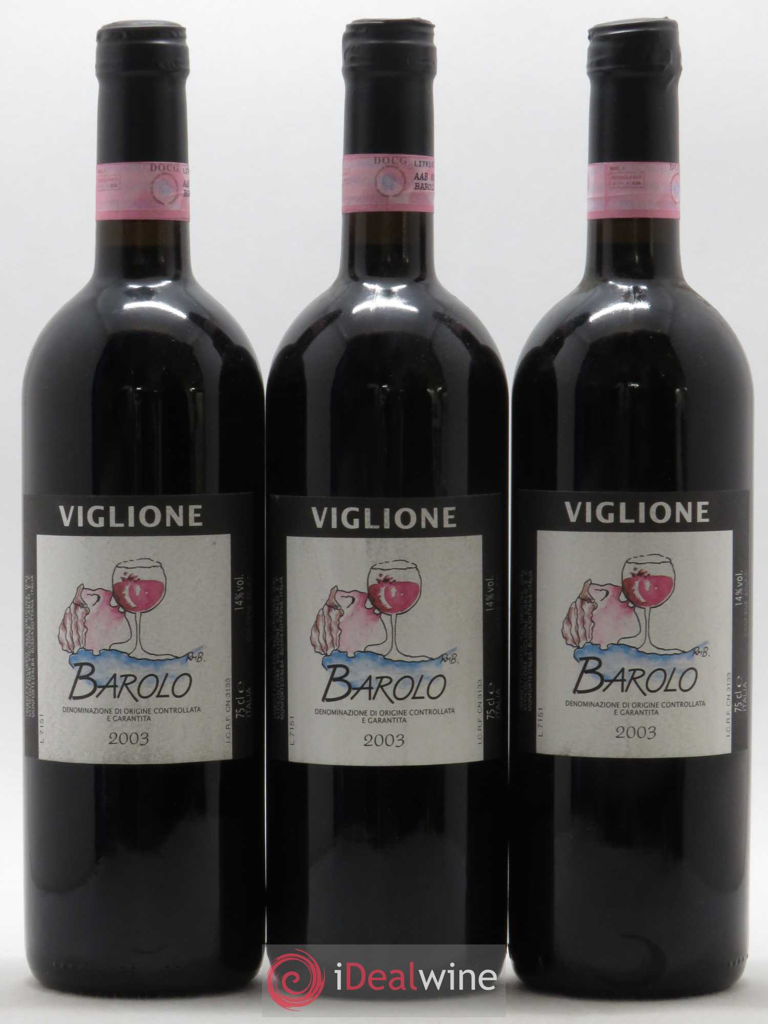 Barolo Viglione 2003 - Lot de 3 bouteilles - 0