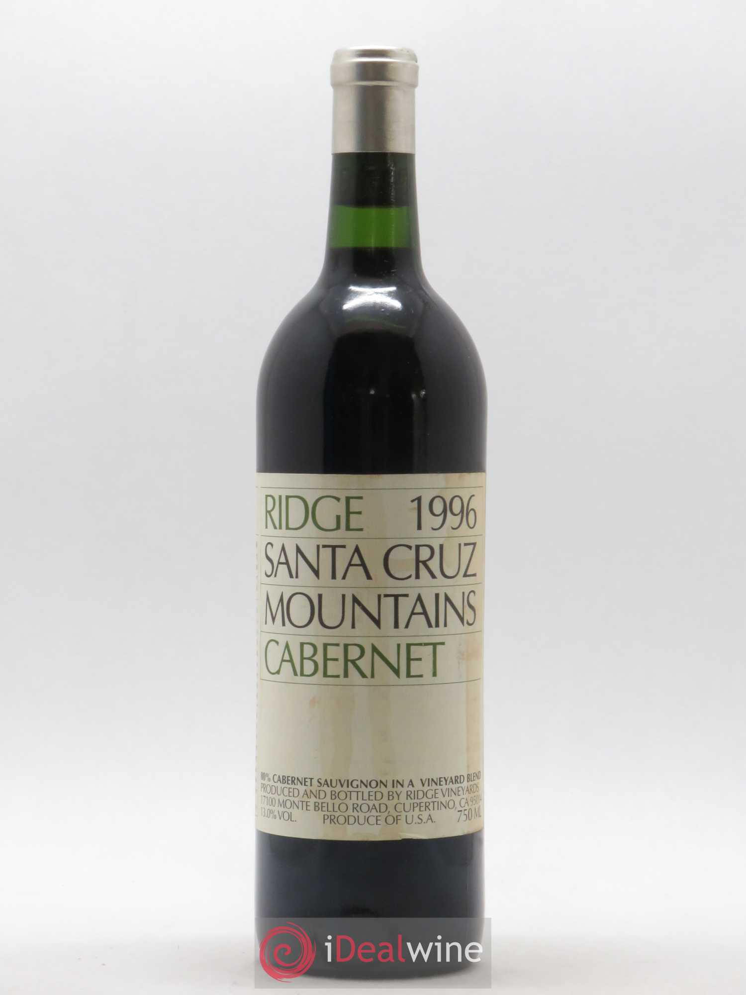 USA Cabernet Sauvignon Santa Cruz Ridge Vineyards 1996 - Posten von 1 Flasche - 0