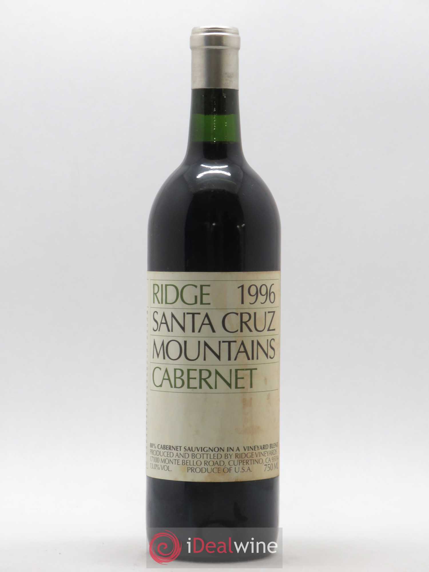 USA Cabernet Sauvignon Santa Cruz Ridge Vineyards 1996 - Posten von 1 Flasche - 0