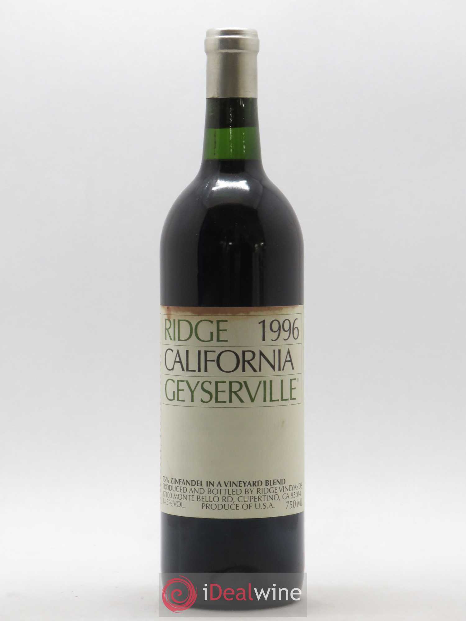 USA Geyserville Zinfandel Ridge Vineyards 1996 - Posten von 1 Flasche - 0