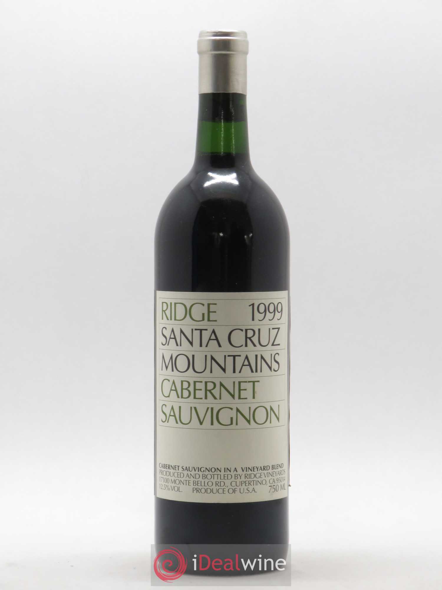 USA Cabernet Sauvignon Santa Cruz Ridge Vineyards 1999 - Posten von 1 Flasche - 0