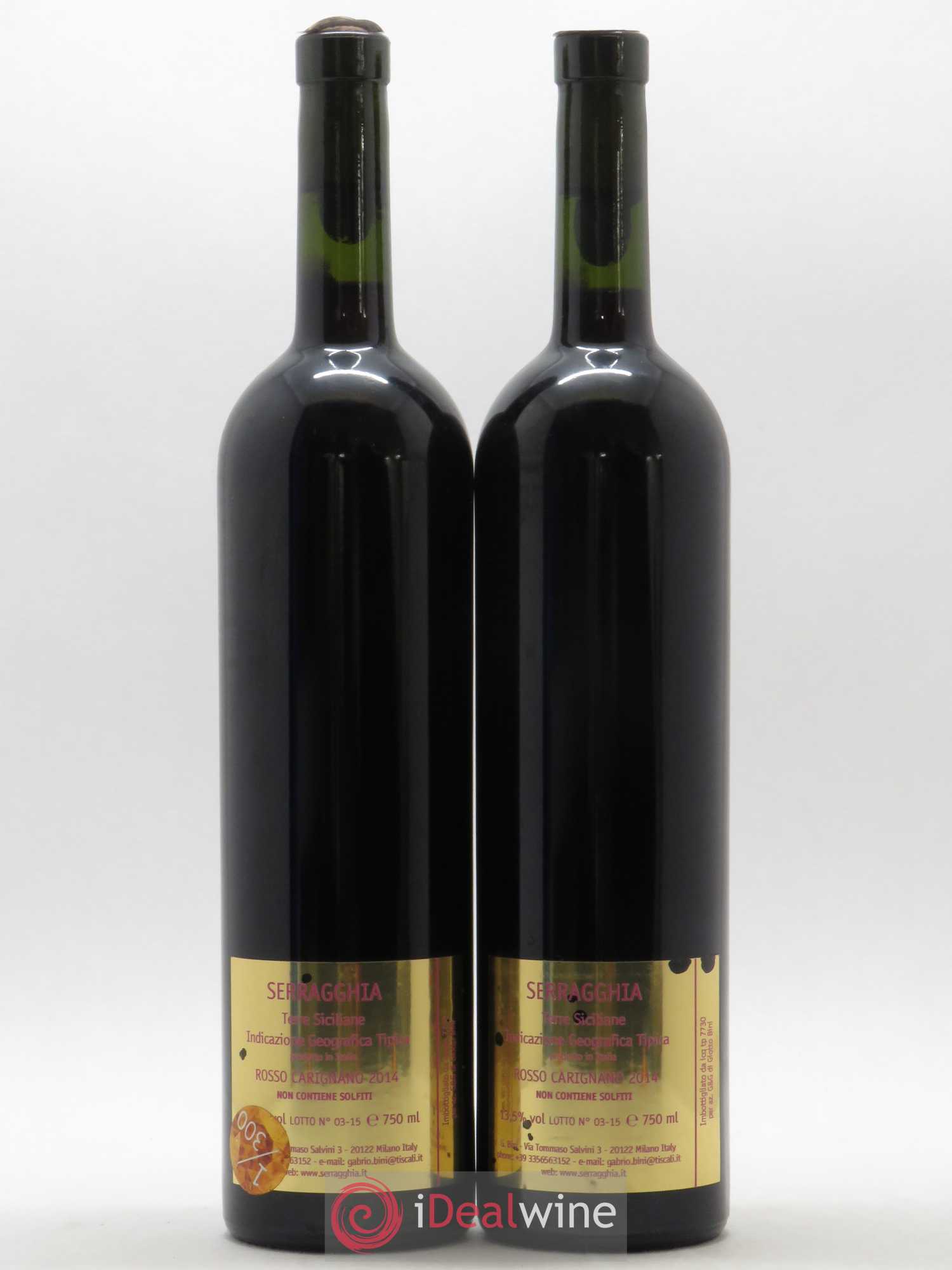 Italie IGT Terre Siciliane Serragghia Carignano Riserva Giotto Bini 2014 - Posten von 2 Flaschen - 1