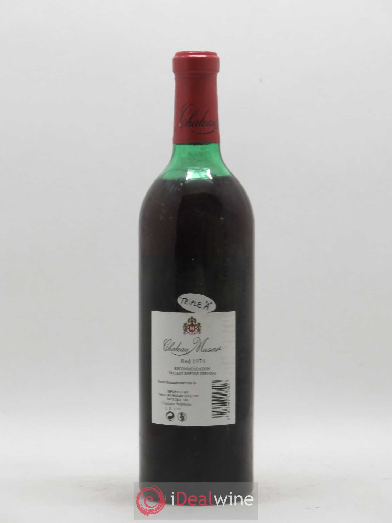 Château Musar Serge Hochar 1974 - Lot de 1 bouteille - 1