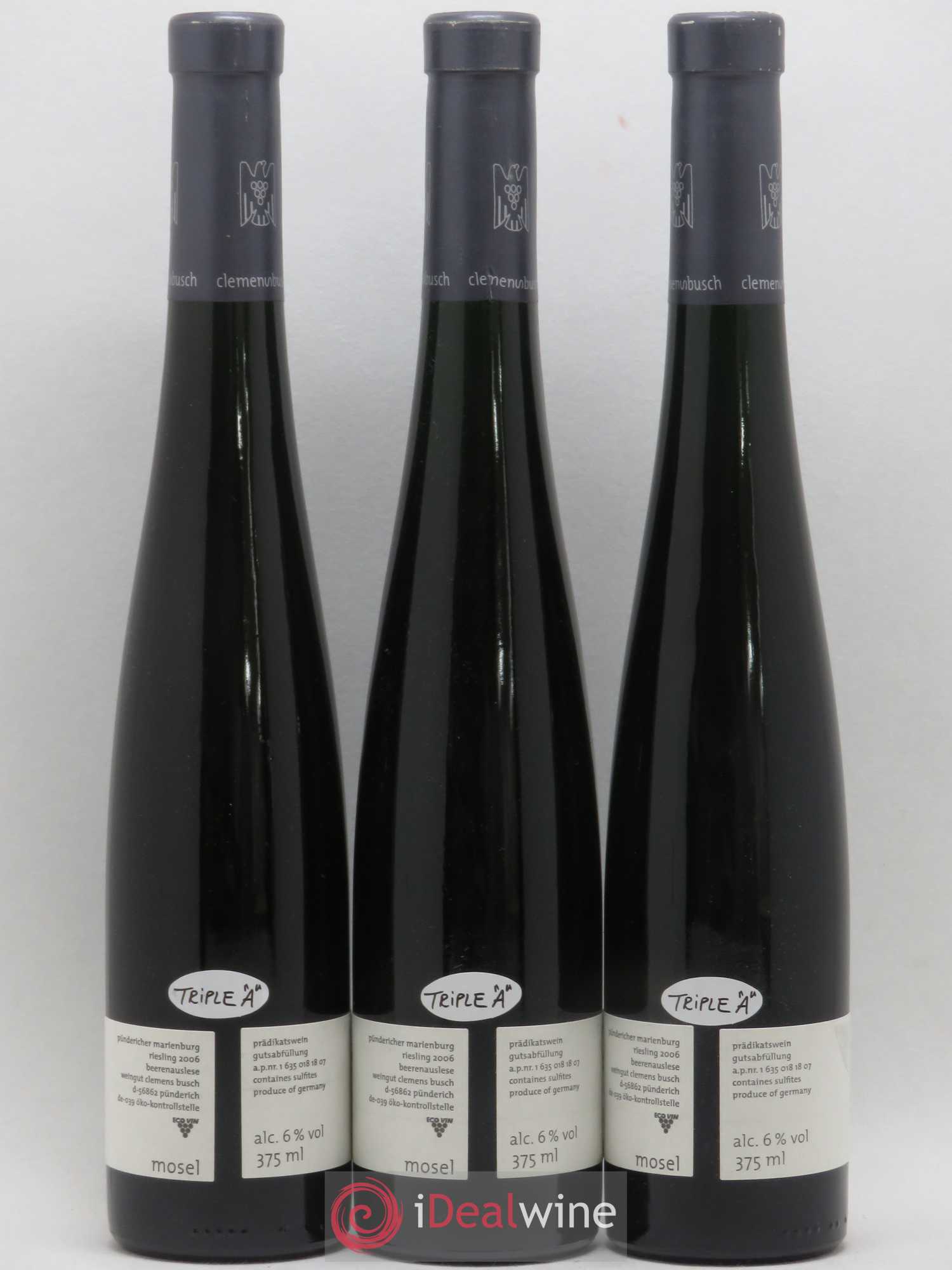 Allemagne Mosel-Saar Pundericher Marienburg Fahrlay  Riesling Beerenauslese Clemens Busch 2006 - Posten von 6 Demi-Flaschen - 2