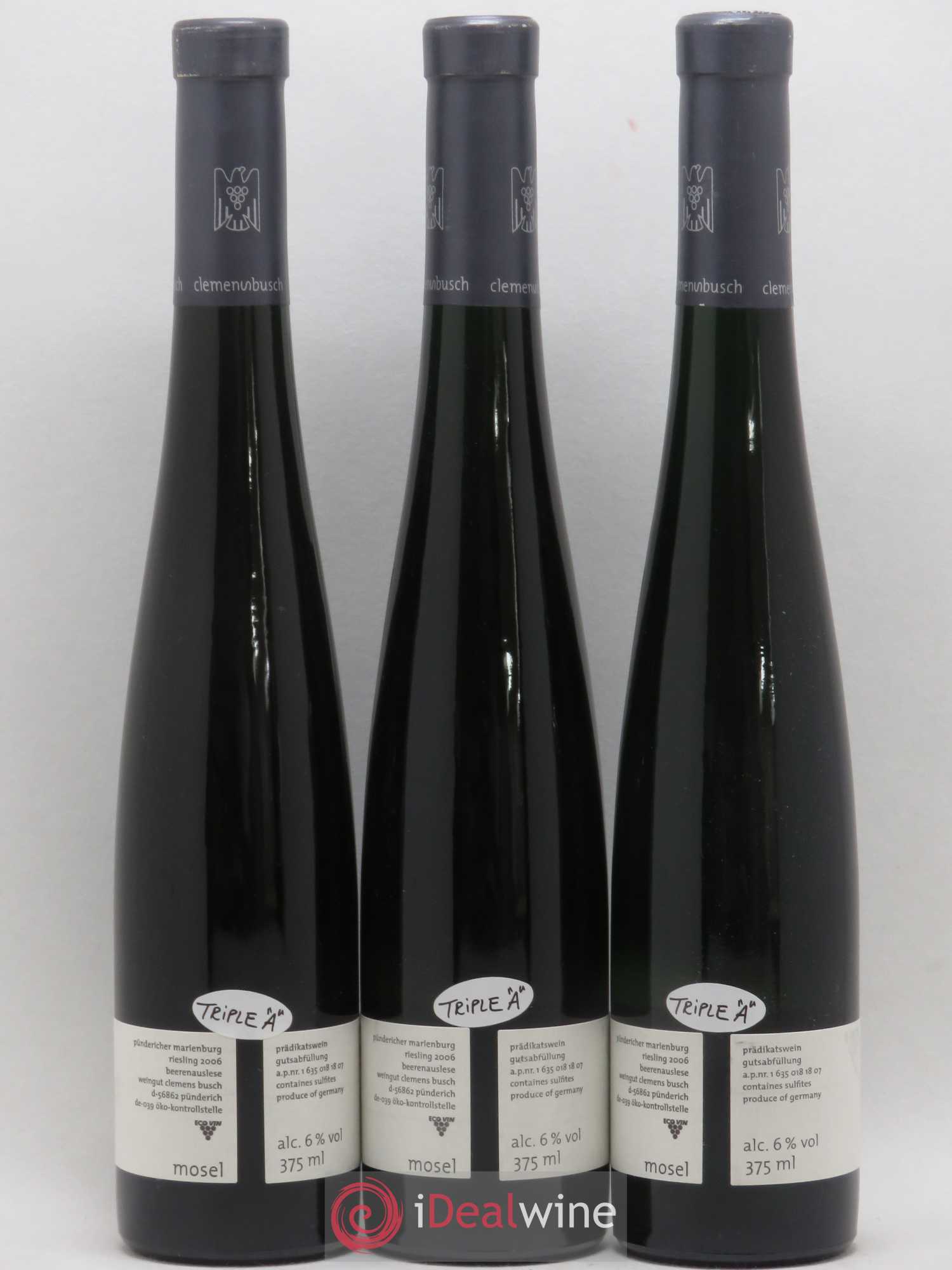 Allemagne Mosel-Saar Pundericher Marienburg Fahrlay  Riesling Beerenauslese Clemens Busch 2006 - Posten von 6 Demi-Flaschen - 4