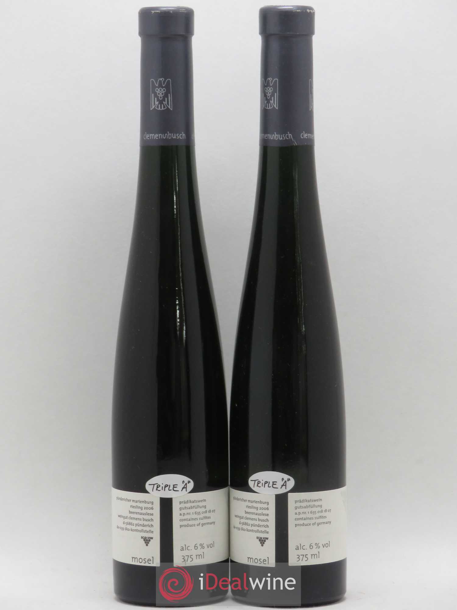 Allemagne Mosel-Saar Pundericher Marienburg Fahrlay Riesling Beerenauslese Clemens Busch 2006 - Posten von 2 Demi-Flaschen - 1