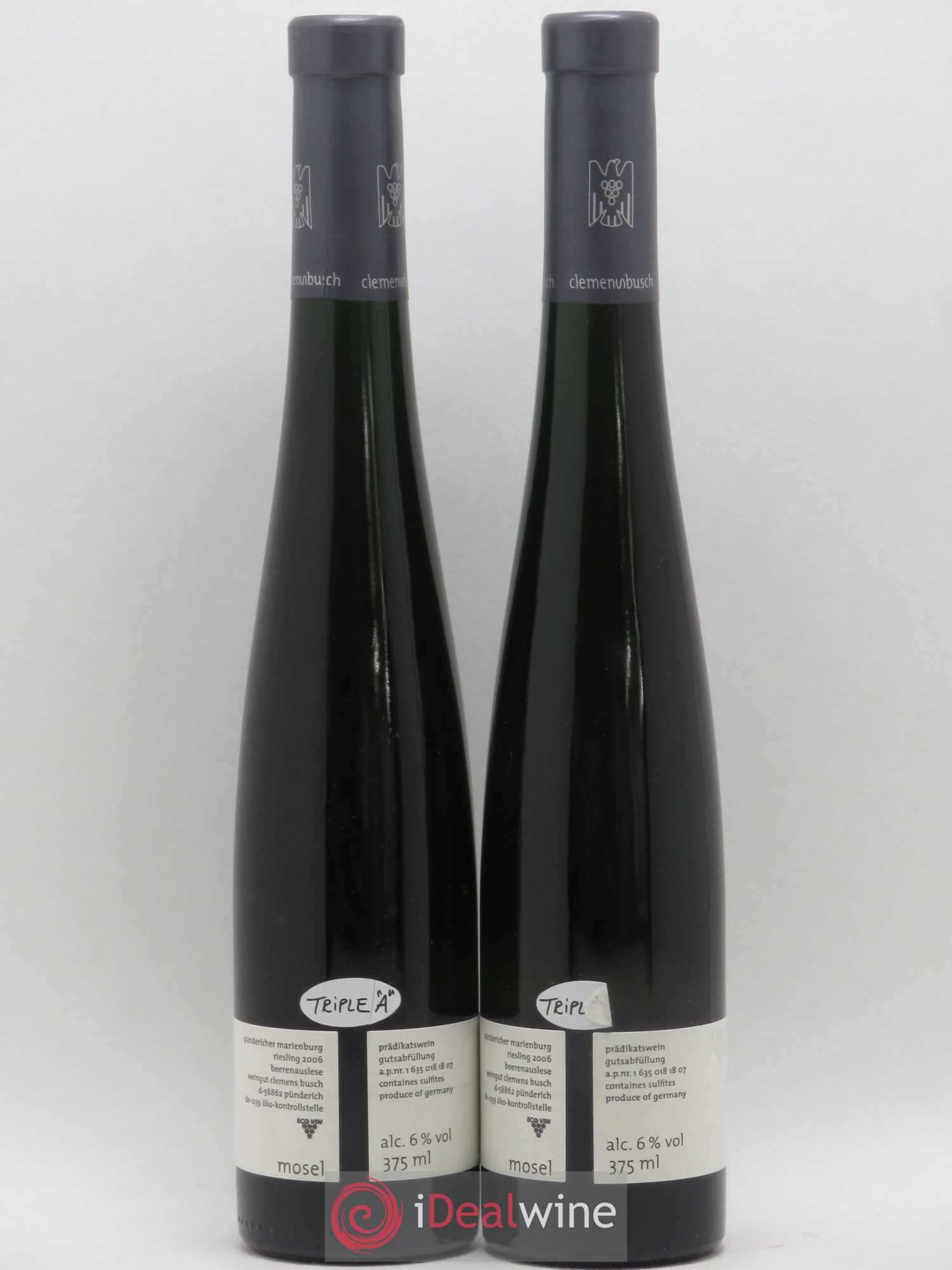 Allemagne Mosel-Saar Pundericher Marienburg Fahrlay Riesling Beerenauslese Clemens Busch 2006 - Posten von 2 Demi-Flaschen - 1