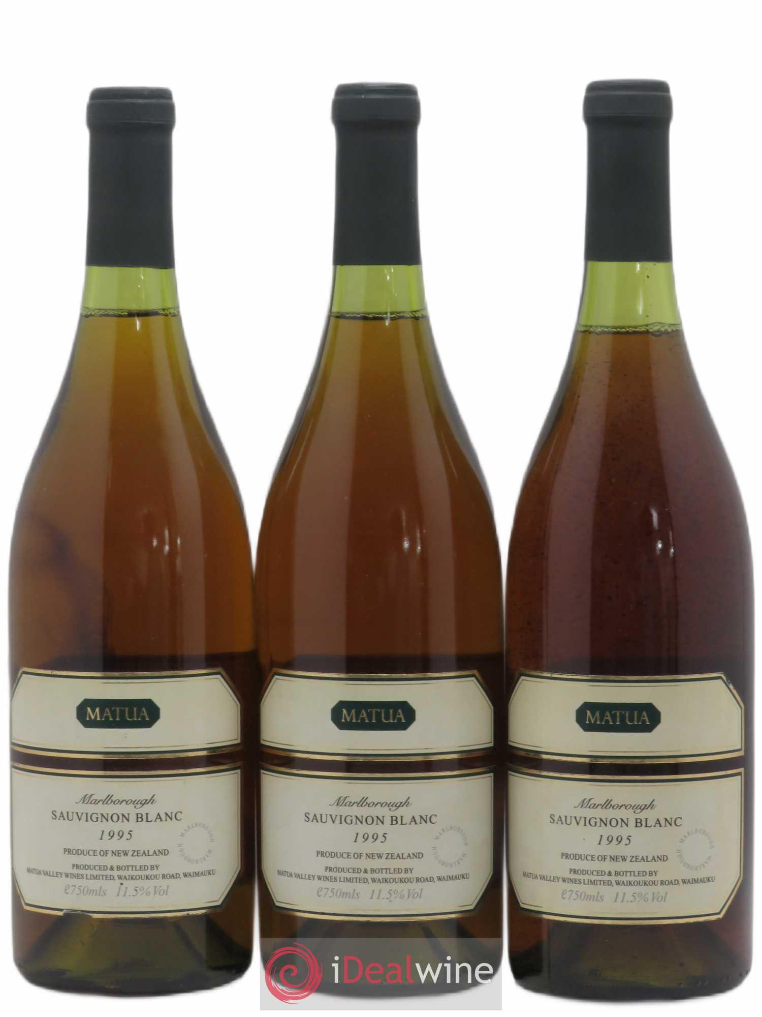 Nouvelle Zélande Matua Valley Sauvignon Blanc Malborough 1995 - Posten von 3 Flaschen - 0