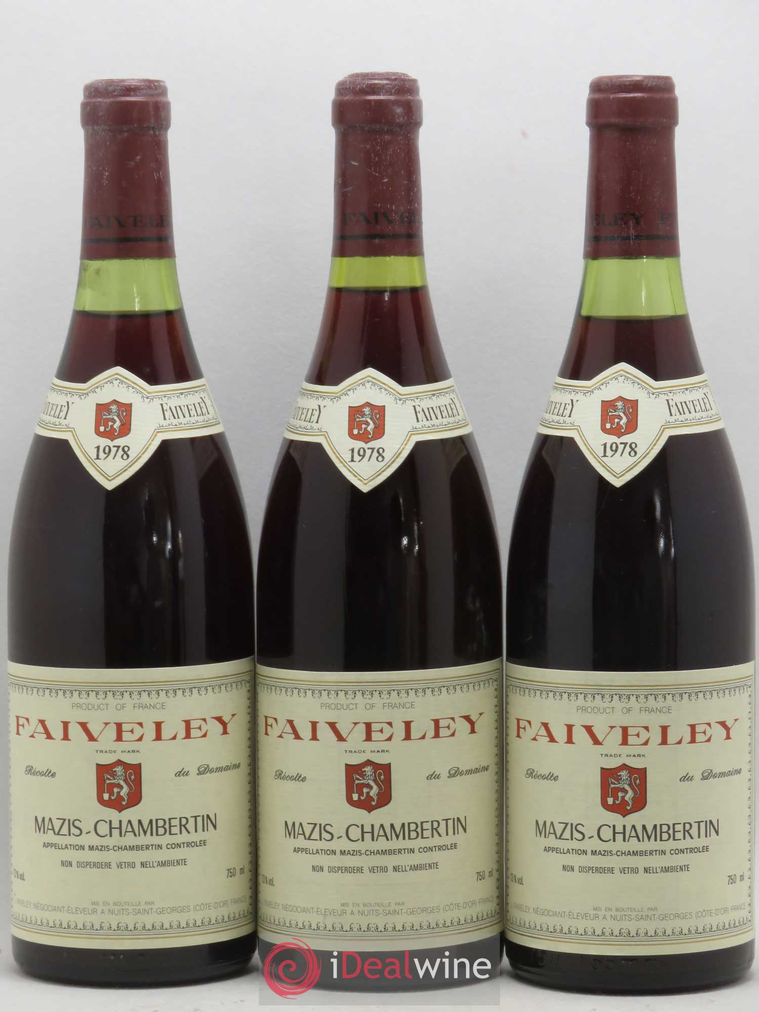 Mazis-Chambertin Grand Cru Faiveley 1978 - Lot de 3 bouteilles - 0