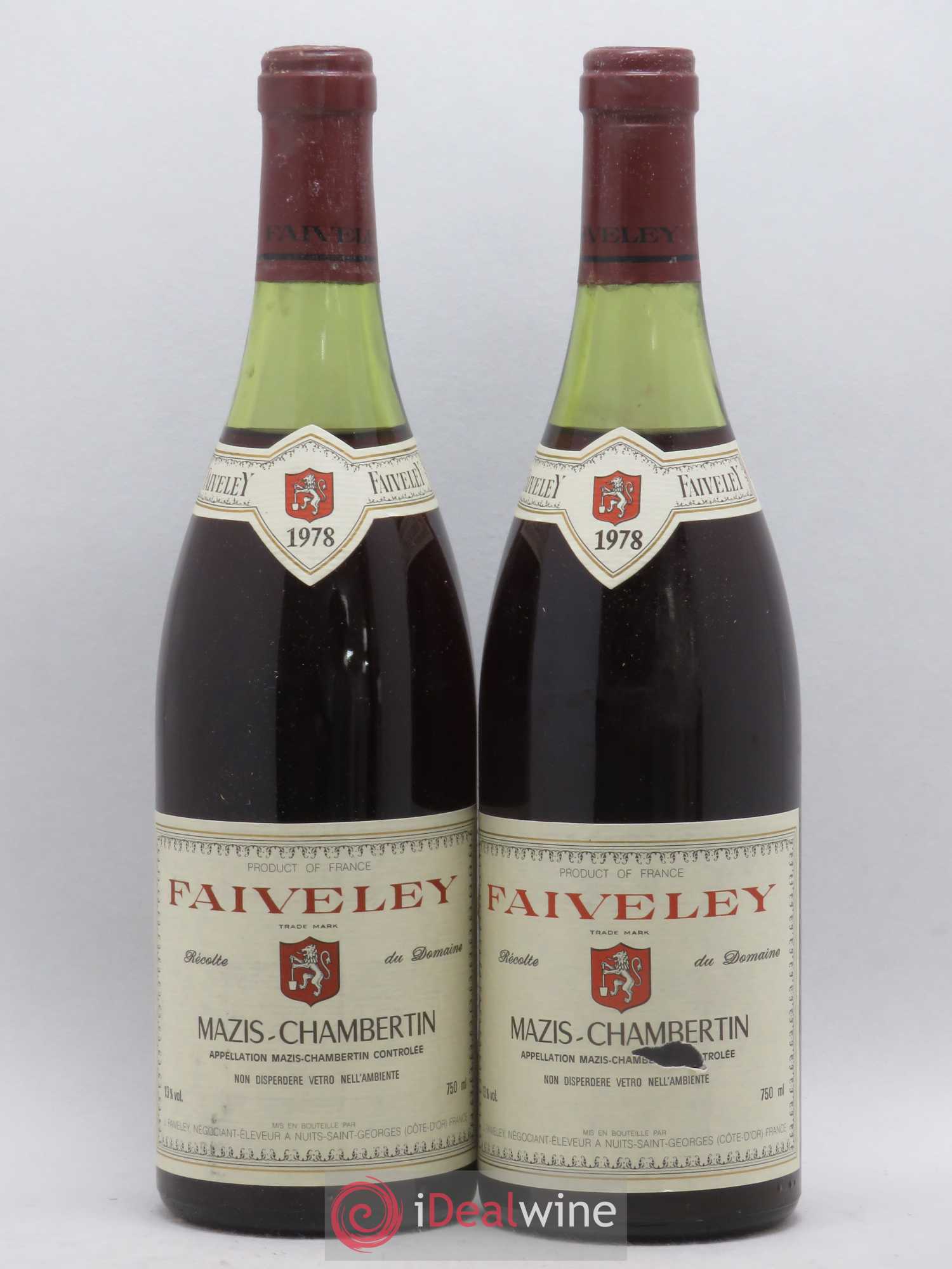 Mazis-Chambertin Grand Cru Faiveley 1978 - Lot de 2 bouteilles - 0