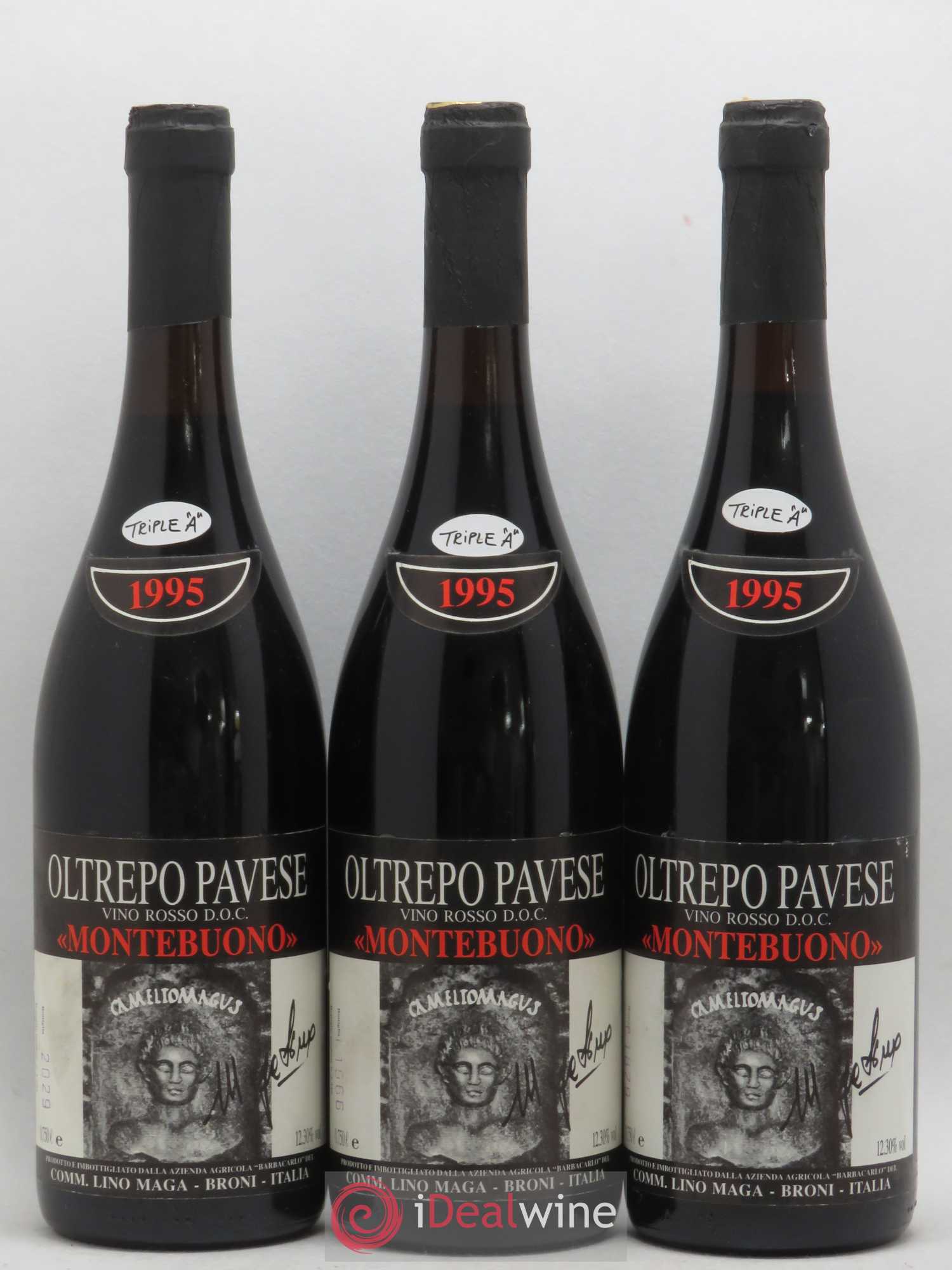 Italie DOC Oltrepo Pavese Rosso Lino Maga Montebuono 1995 - Posten von 3 Flaschen - 0