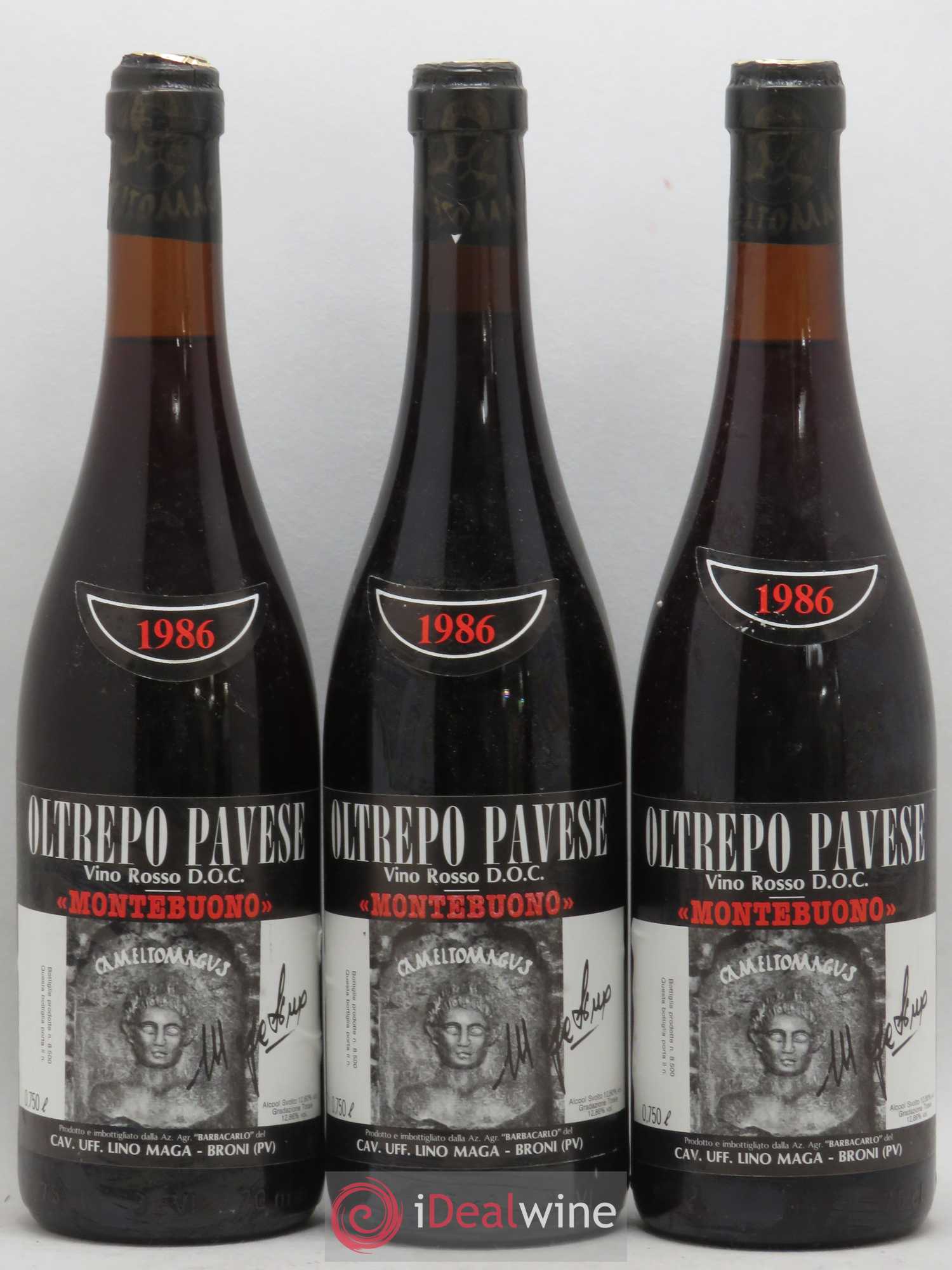 Italie DOC Oltrepo Pavese Rosso Lino Maga Montebuono 1986 - Posten von 6 Flaschen - 2