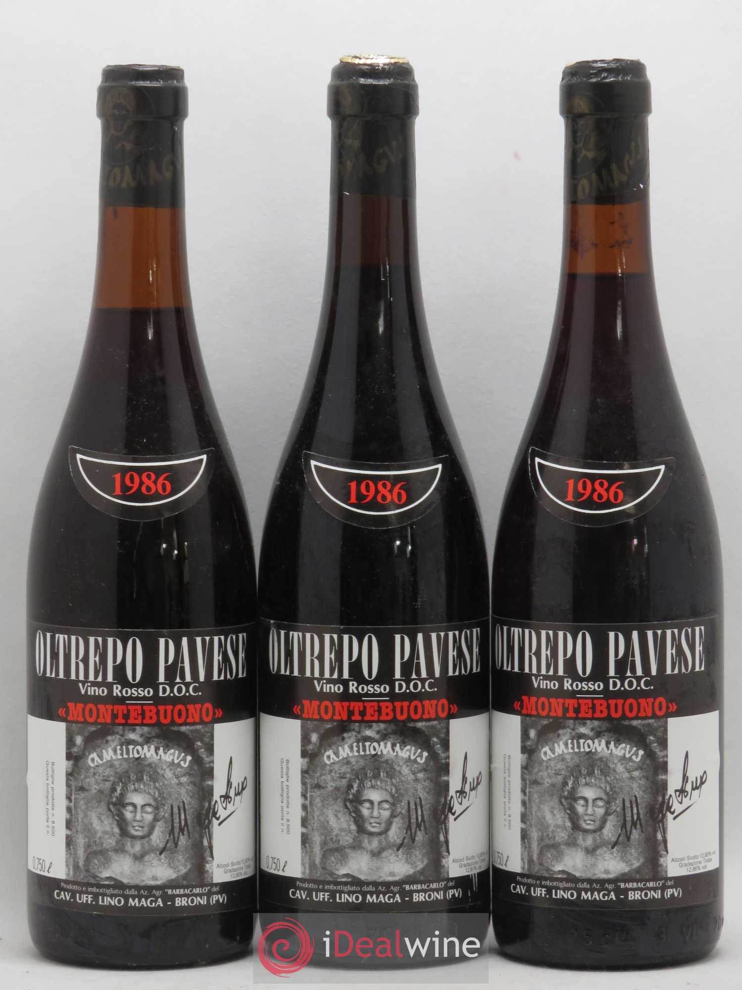 Italie DOC Oltrepo Pavese Rosso Lino Maga Montebuono 1986 - Posten von 6 Flaschen - 2