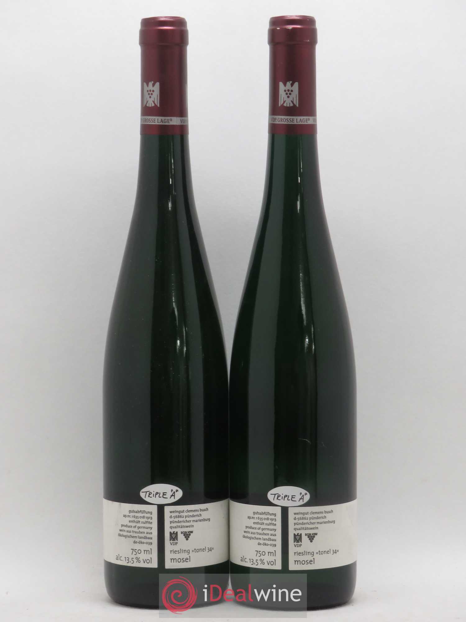 Allemagne Mosel-Saar Riesling Tonal 34 Clemens Busch Rothenpfad Marienburg  2010 - Posten von 2 Flaschen - 1