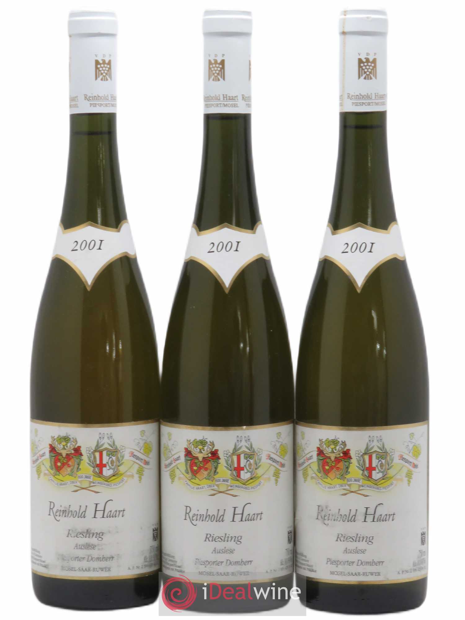 Allemagne Mosel-Saar Riesling Haart Auslese Reinhold Piesporter Domherr 2001 - Posten von 3 Flaschen - 0