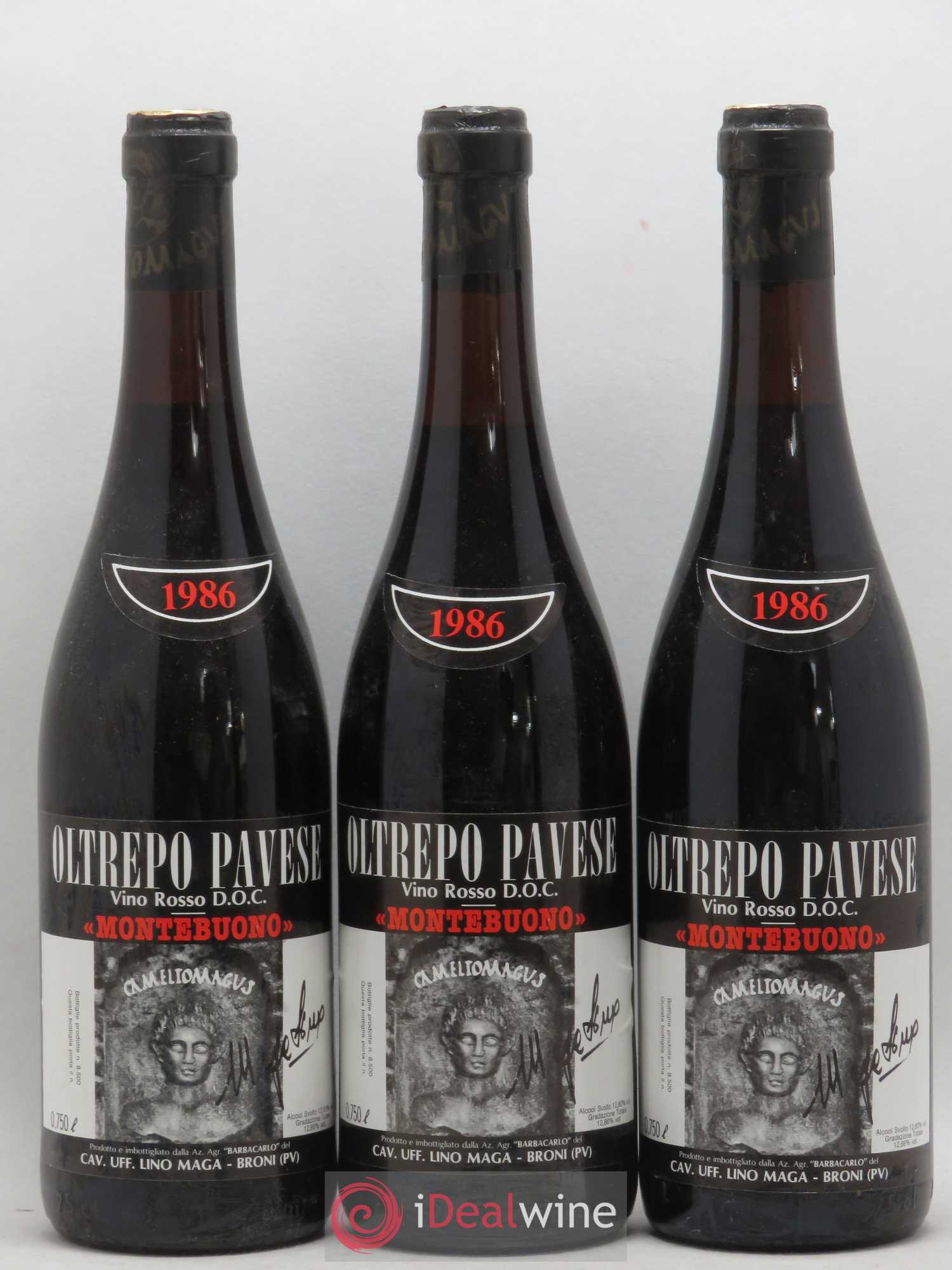 Italie DOC Oltrepo Pavese Rosso Lino Maga Montebuono 1986 - Posten von 3 Flaschen - 0