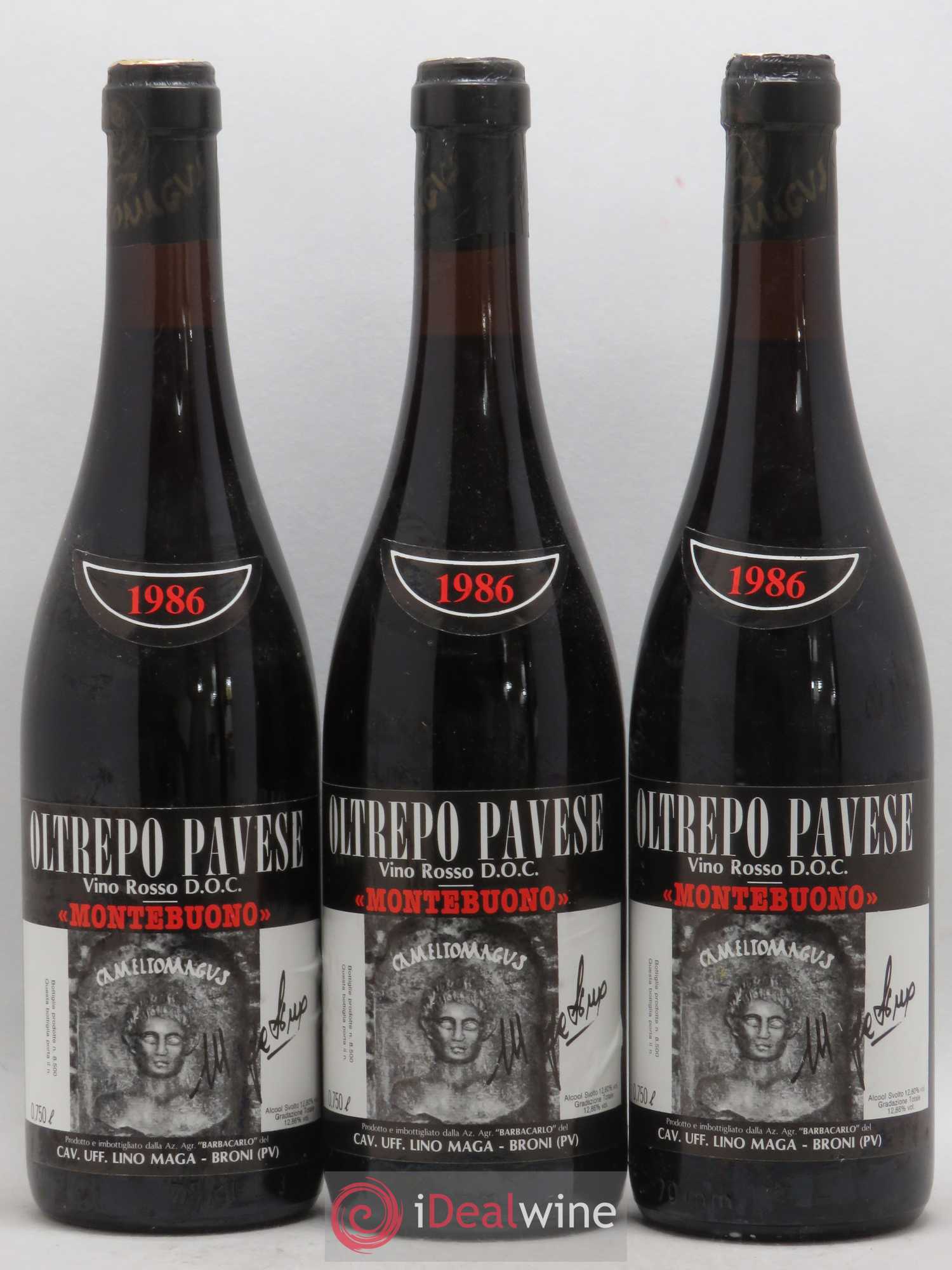 Italie DOC Oltrepo Pavese Rosso Lino Maga Montebuono 1986 - Posten von 3 Flaschen - 0