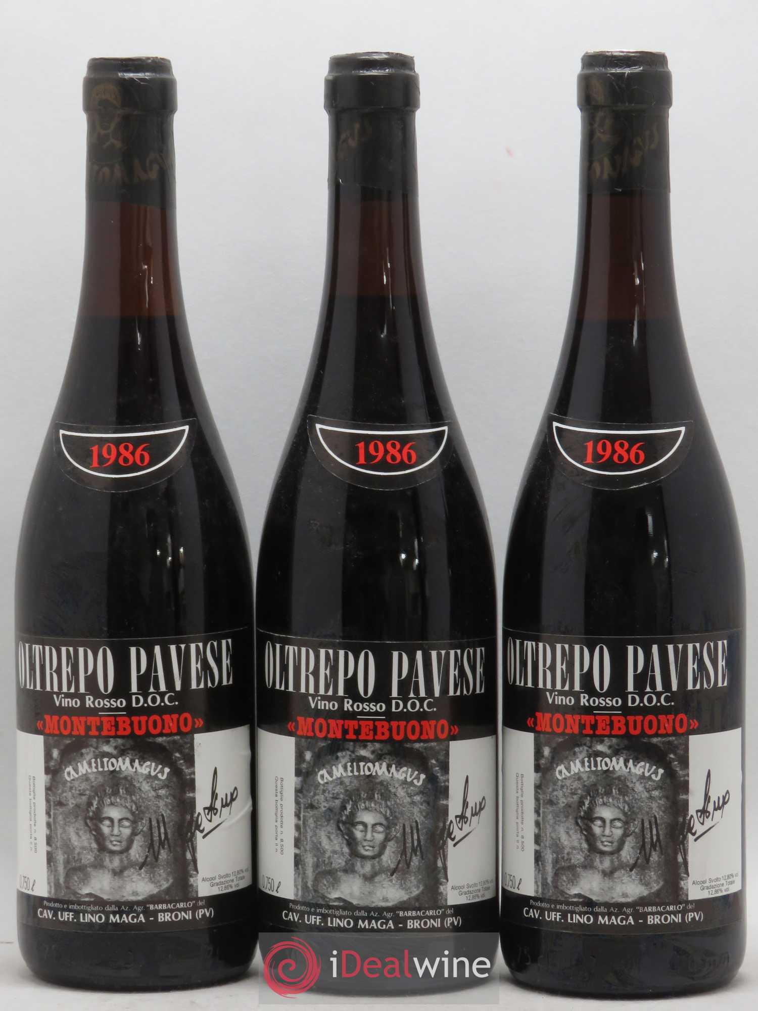 Italie DOC Oltrepo Pavese Rosso Lino Maga Montebuono 1986 - Posten von 3 Flaschen - 0