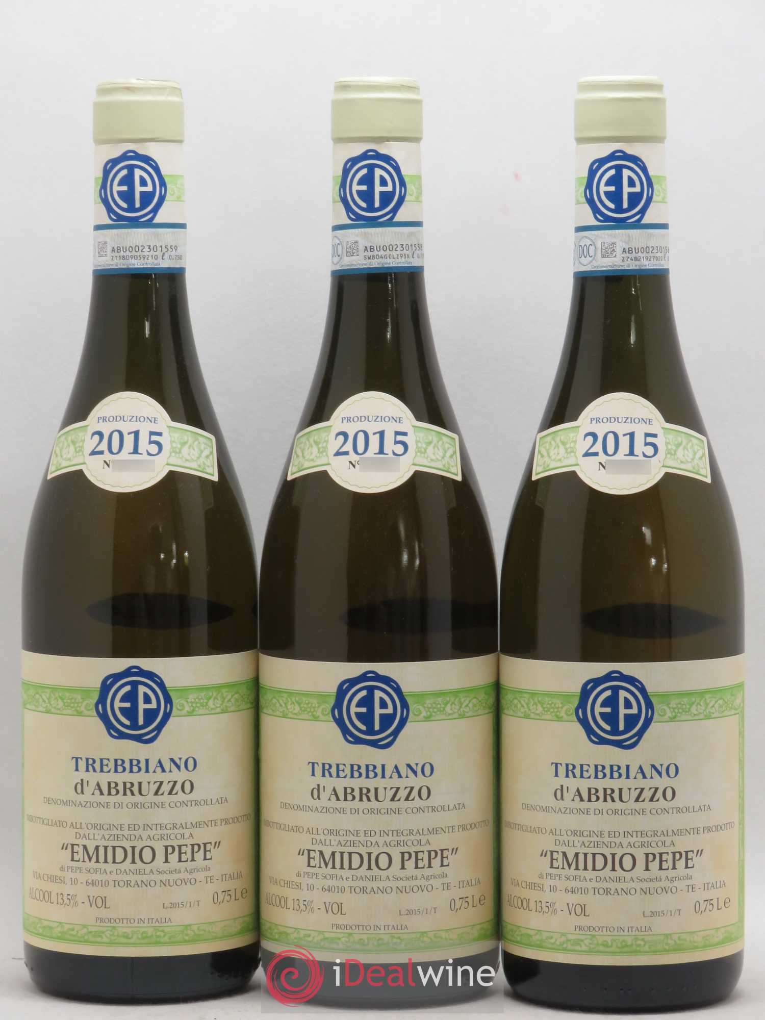 Trebbiano d'Abruzzo DOC Vecchie Viti Emidio Pepe 2015 - Lot de 3 bouteilles - 0