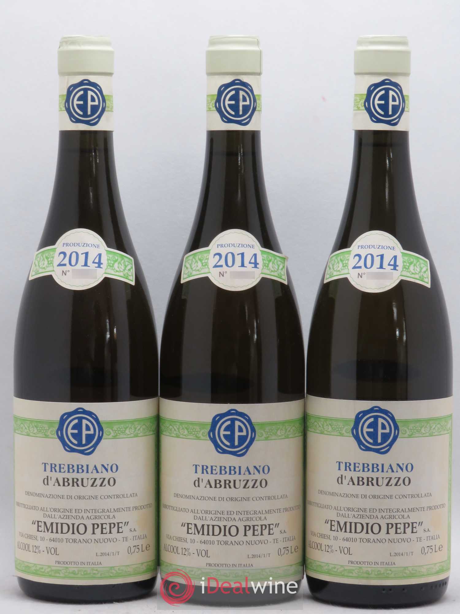 Trebbiano d'Abruzzo DOC Vecchie Viti Emidio Pepe 2014 - Lot de 3 bouteilles - 0