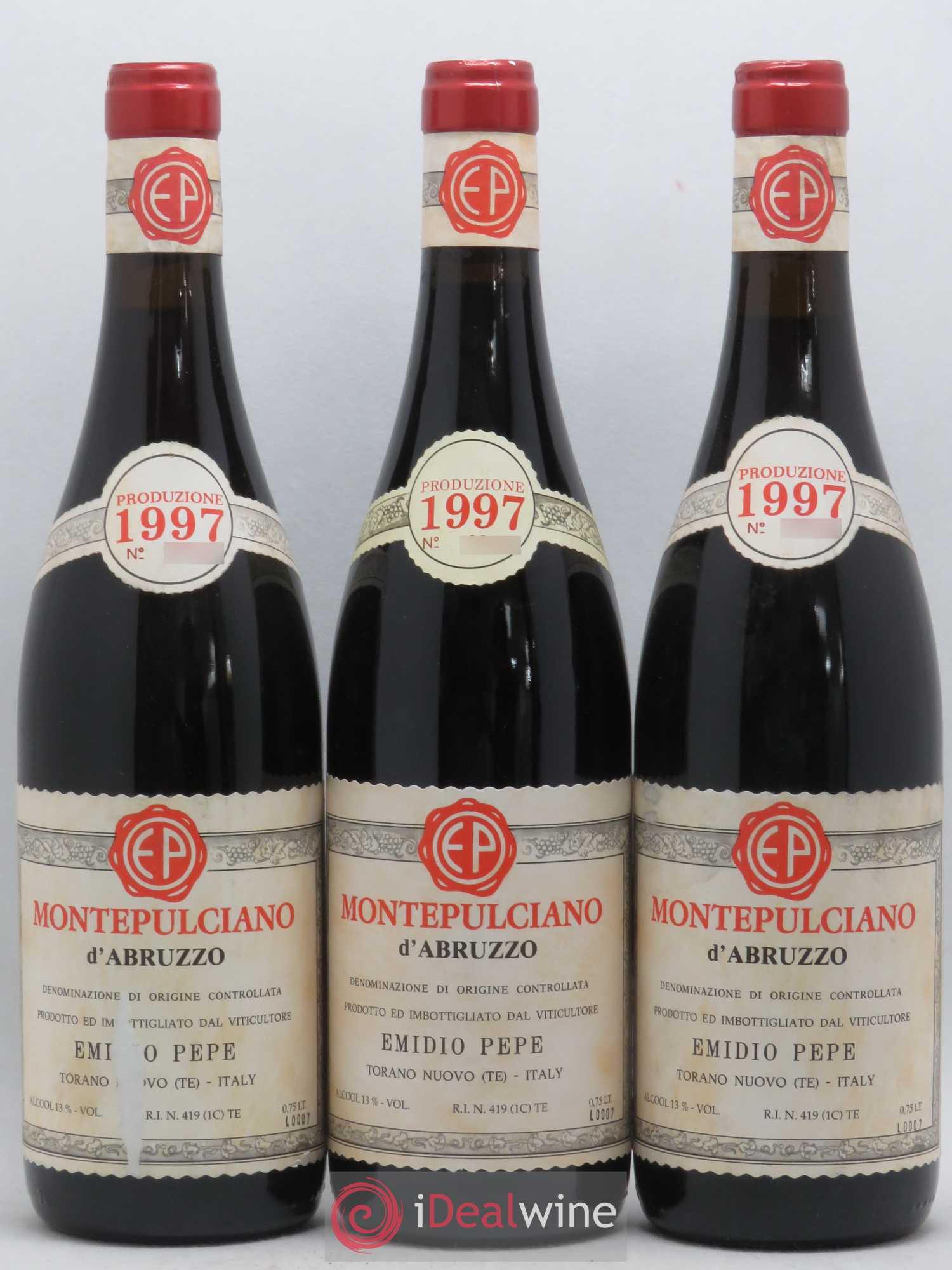 Montepulciano d'Abruzzo DOC Riserva Vecchie Viti Emidio Pepe 1997 - Lot de 3 bouteilles - 0