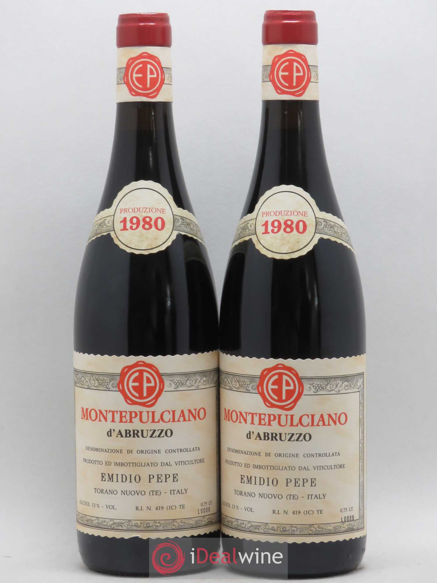 Montepulciano d'Abruzzo DOC Riserva Vecchie Viti Emidio Pepe 1980 - Lot de 2 bouteilles - 0